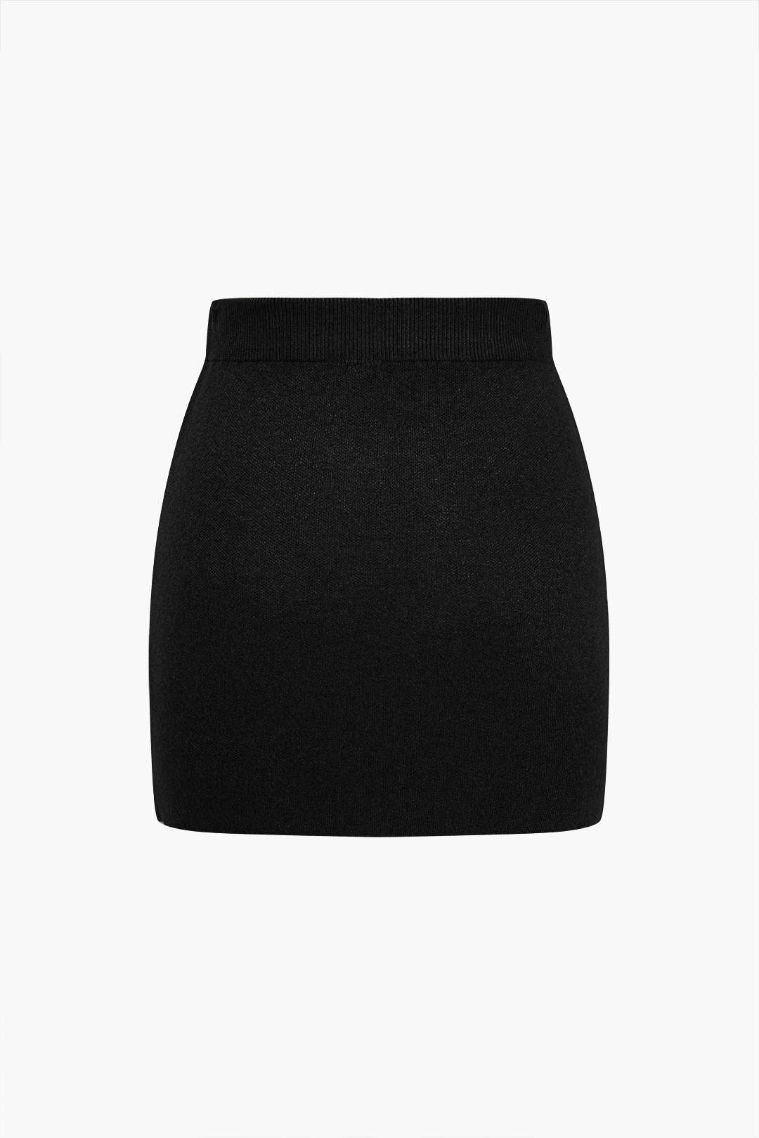 Basic Solid Knit Mini Skirt - Image 7