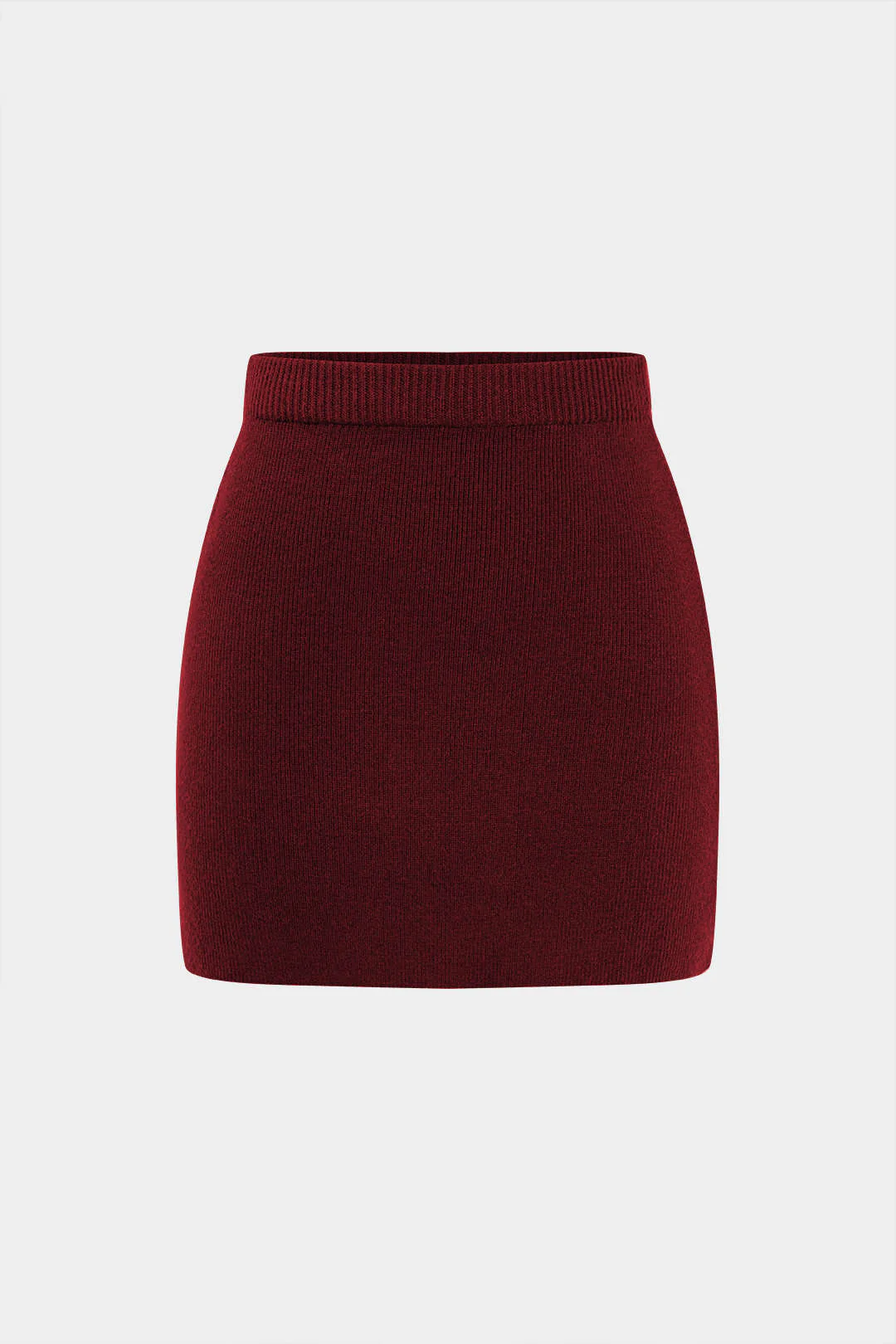 Knit Solid Mini Skirt - Image 5