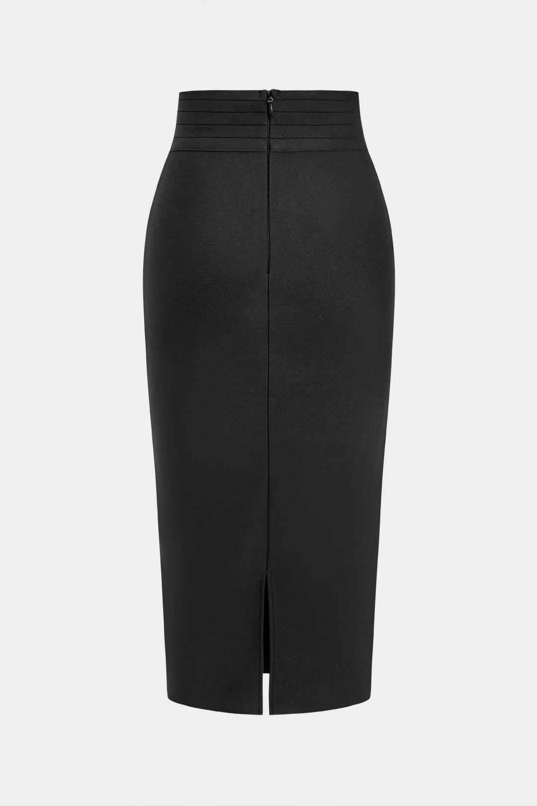 Solid Knit Asymmetrical Button Skirt - Image 2