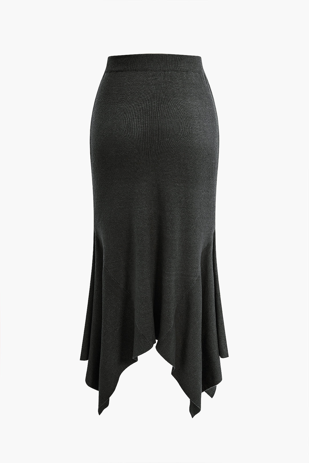 Solid Sweater Asymmetrical Skirt - Image 5