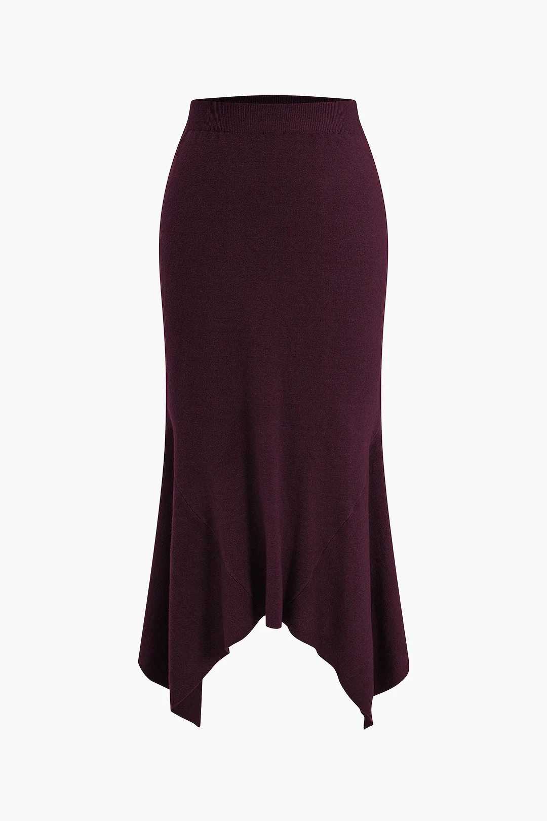 Solid Sweater Asymmetrical Skirt - Image 6