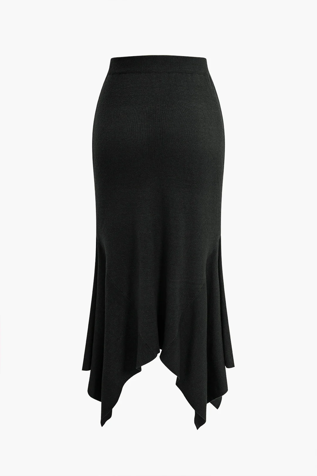 Solid Sweater Asymmetrical Skirt - Image 9