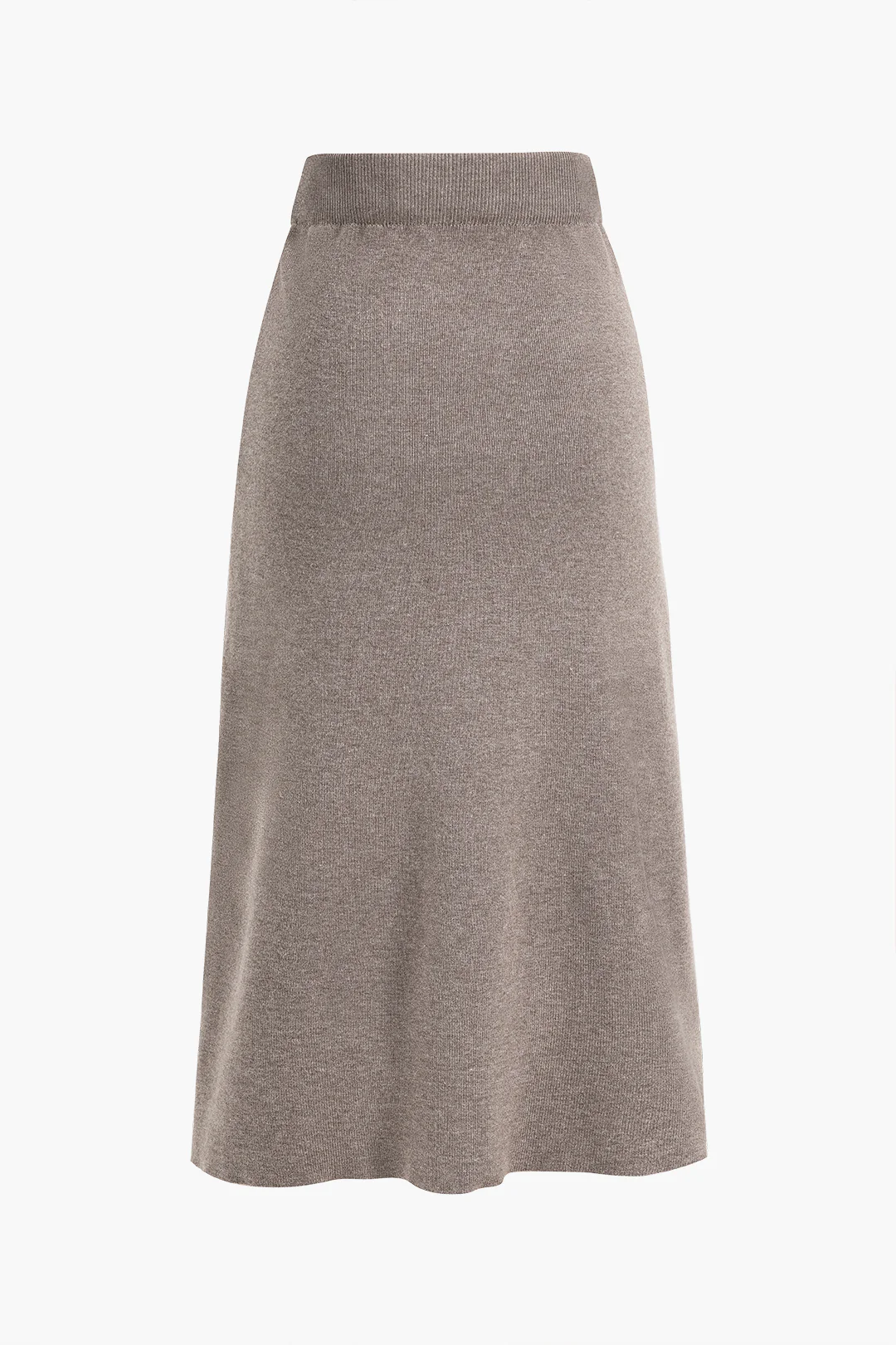 Solid Sweater Midi Skirt - Image 3