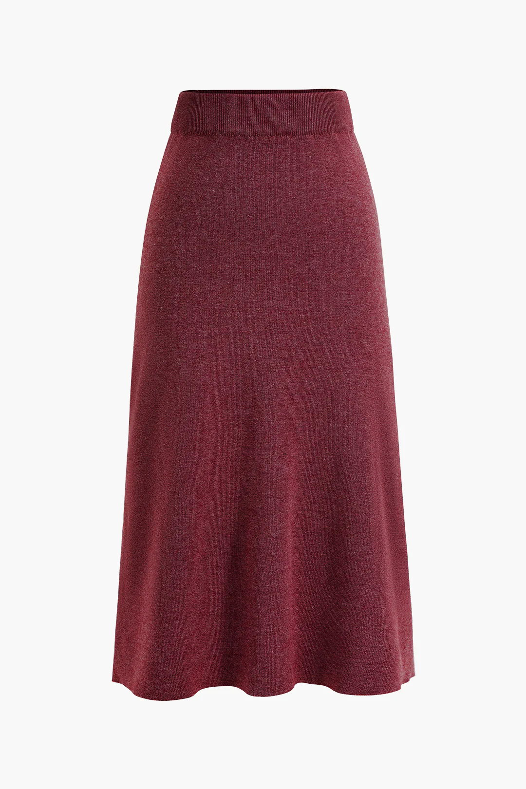 Solid Sweater Midi Skirt - Image 6
