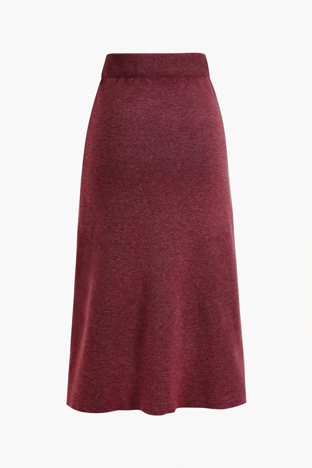 Solid Sweater Midi Skirt - Image 7