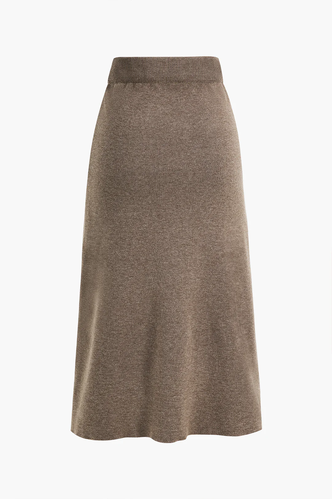 Solid Sweater Midi Skirt - Image 9