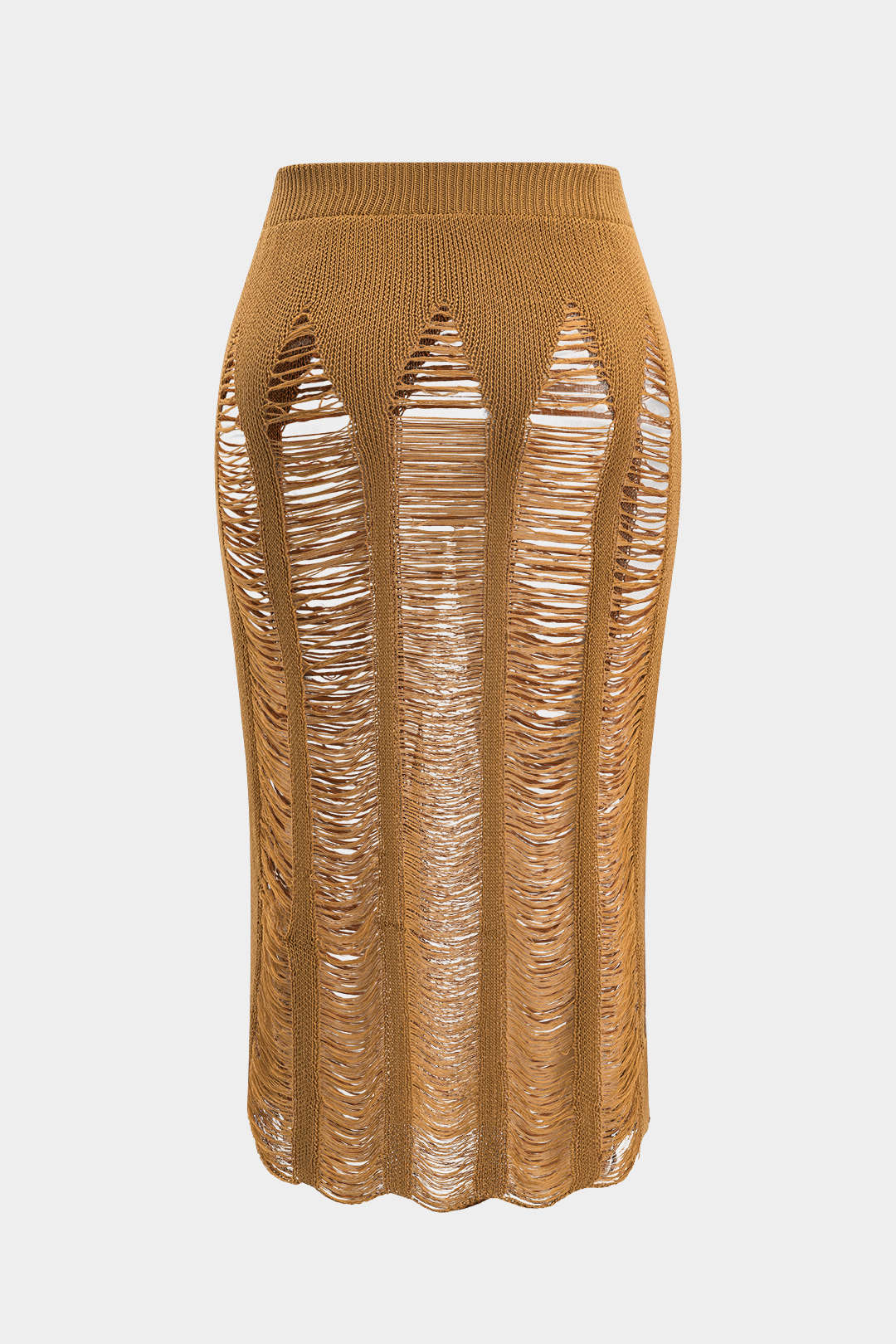 Plus Size Knit Distressed Ladder Skirt - Image 2