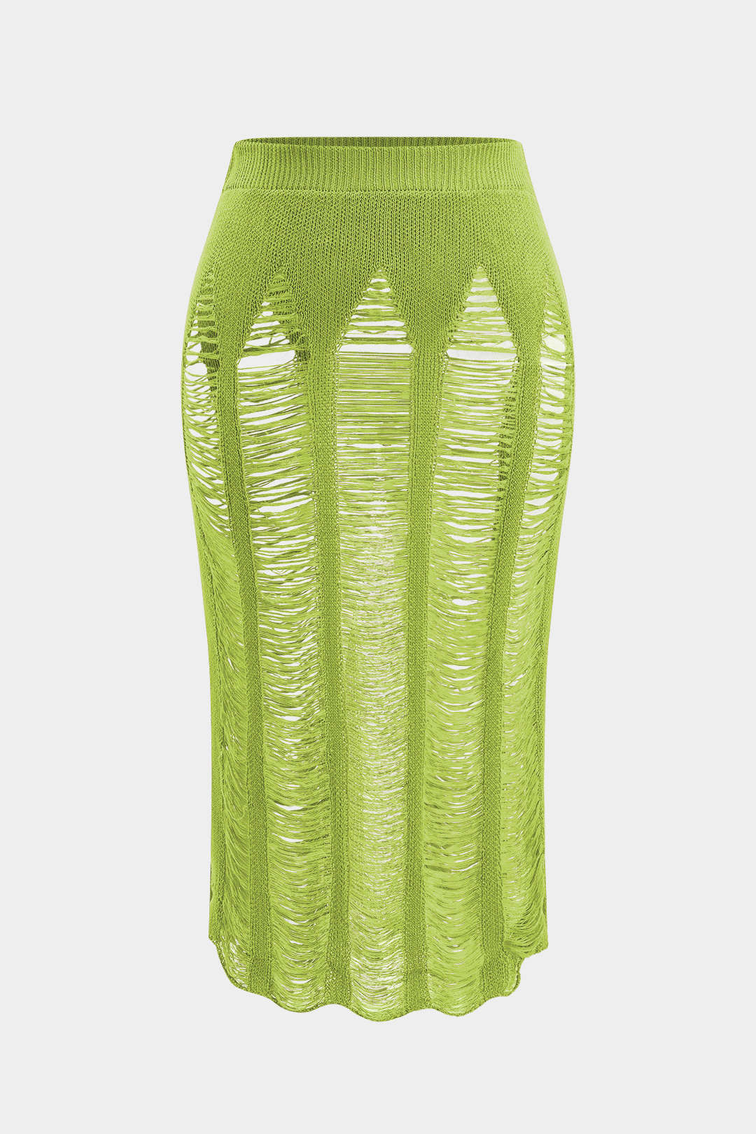 Plus Size Knit Distressed Ladder Skirt - Image 6