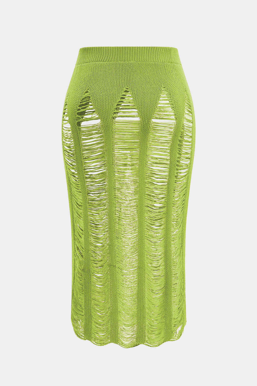 Plus Size Knit Distressed Ladder Skirt - Image 7