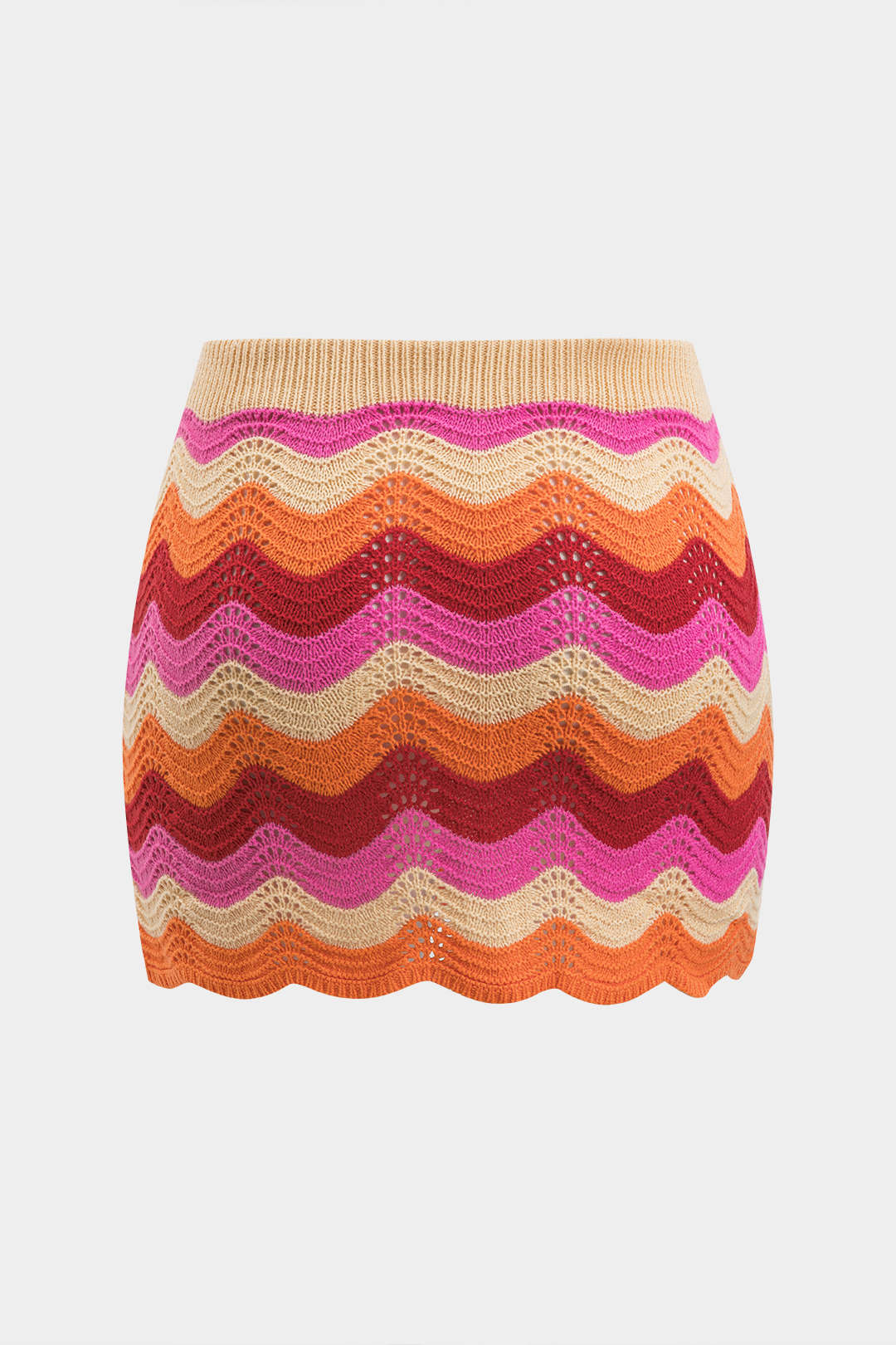Plus Size Contrast Knit Cut Out Skirt - Image 2