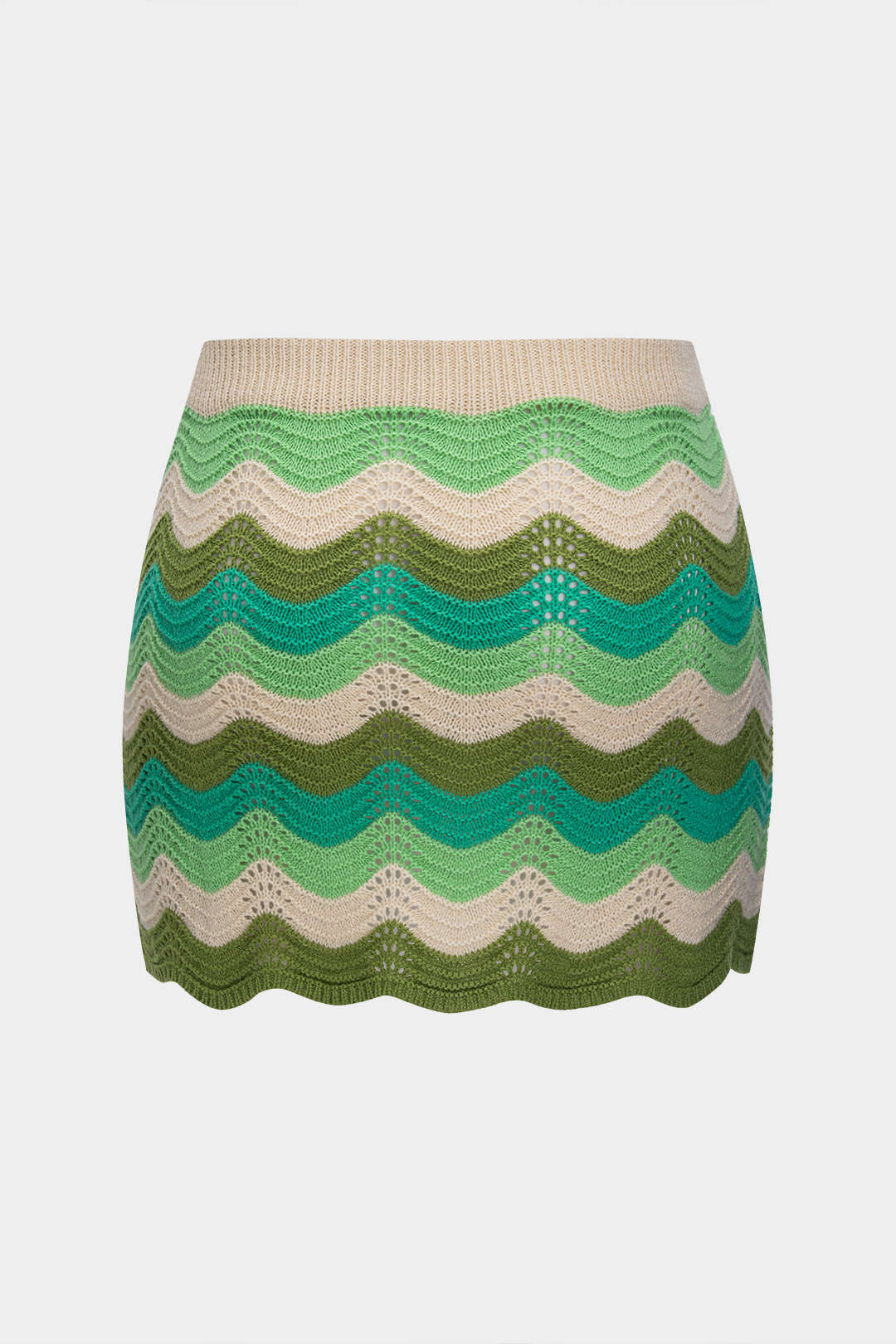 Plus Size Contrast Knit Cut Out Skirt - Image 6