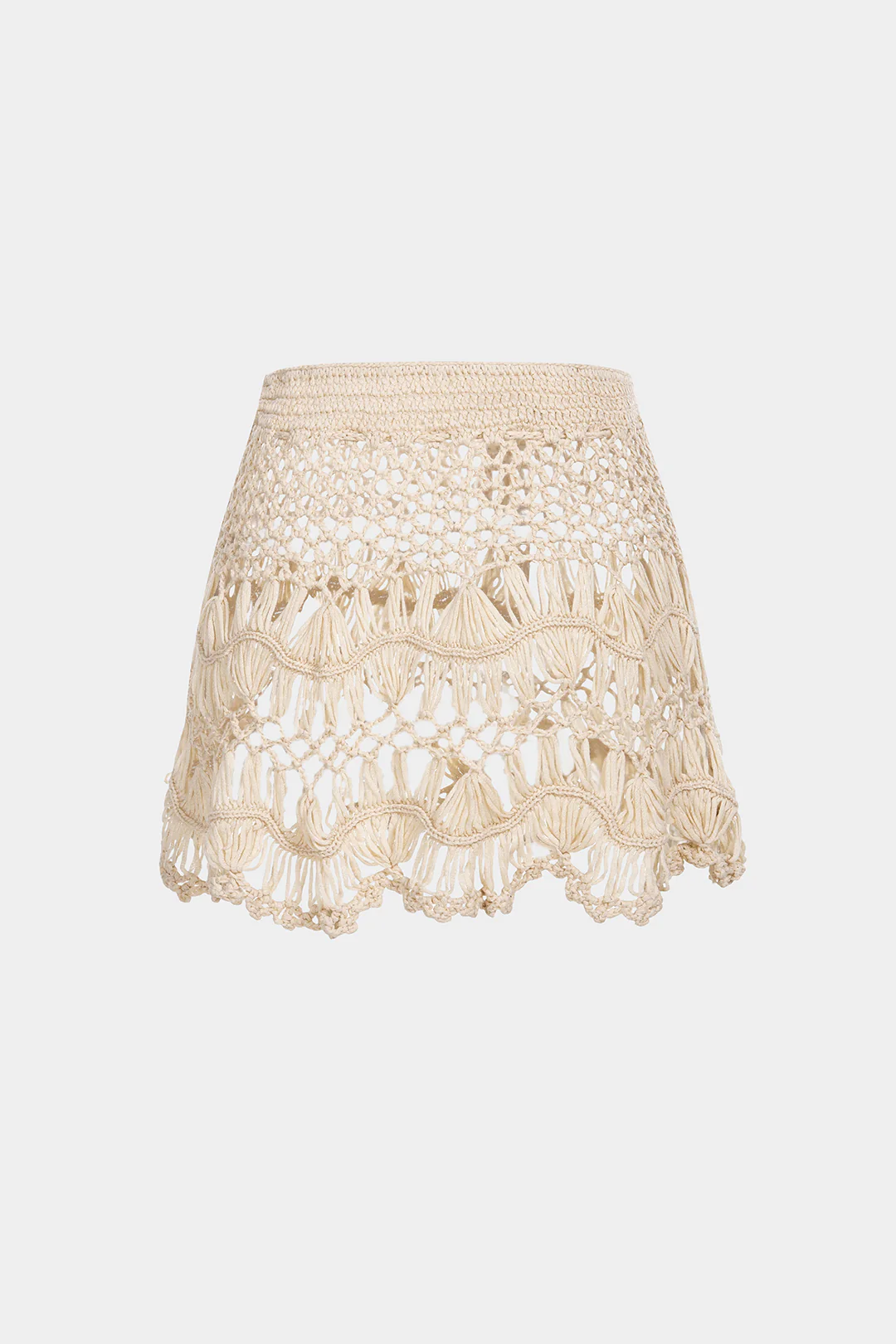 Knit Solid Tie Front Hollow Out Skirt - Image 2