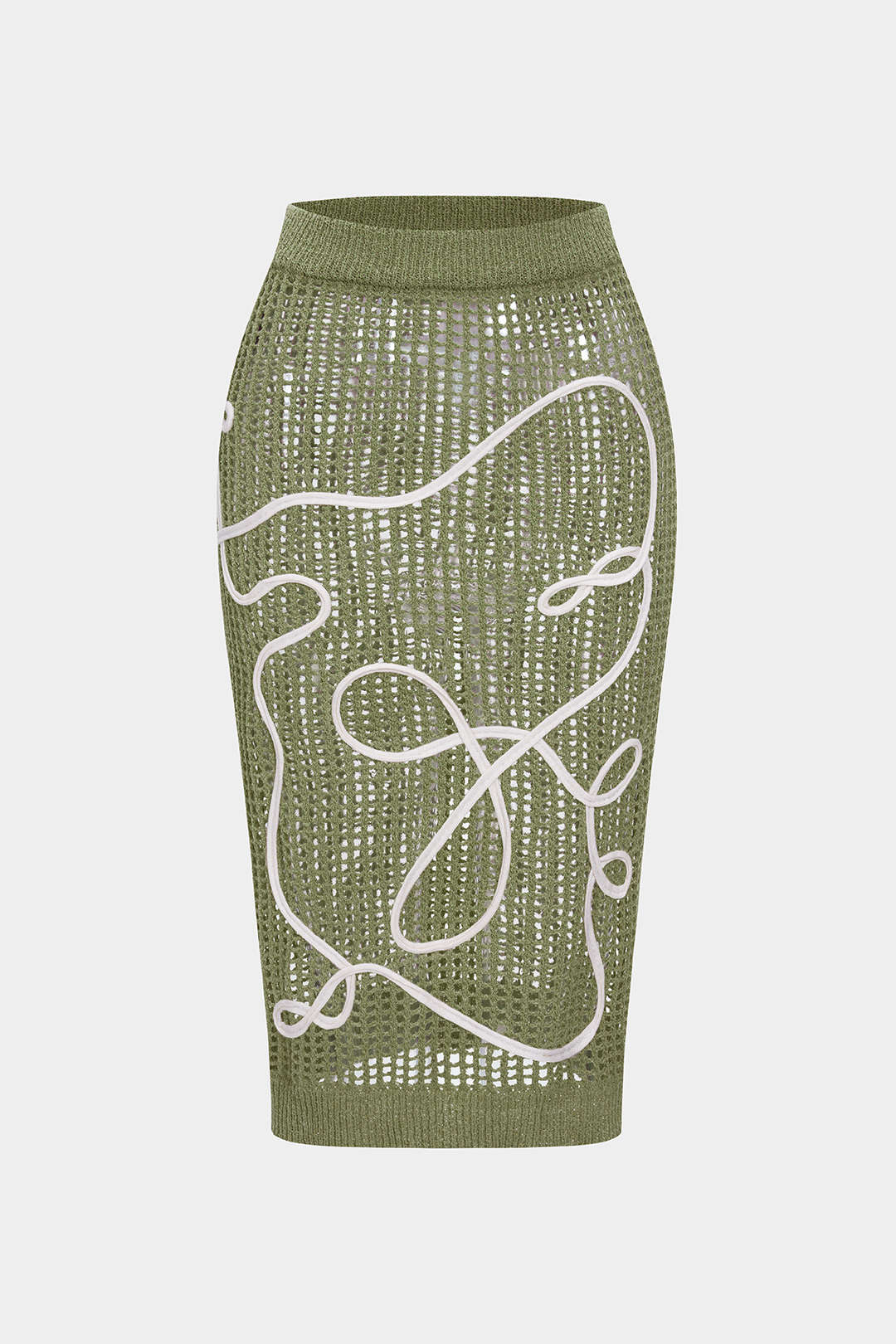 Knit 3D Embroidery Print Skirt - Image 5