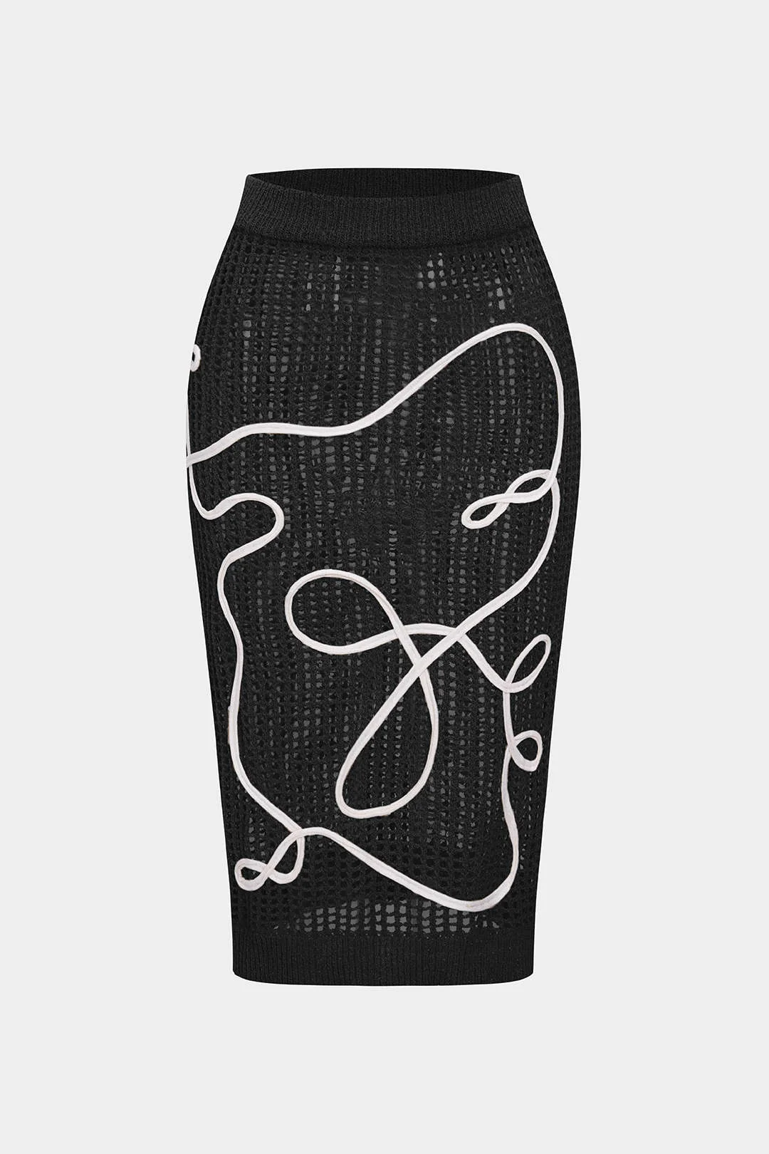 Knit 3D Embroidery Print Skirt - Image 6
