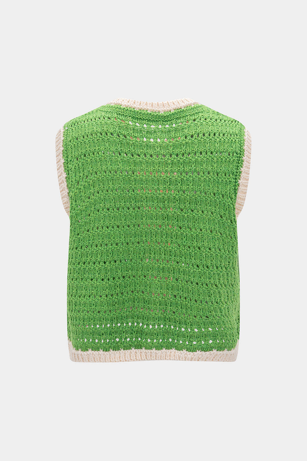 Knit Button Hollow Out Vest - Image 2