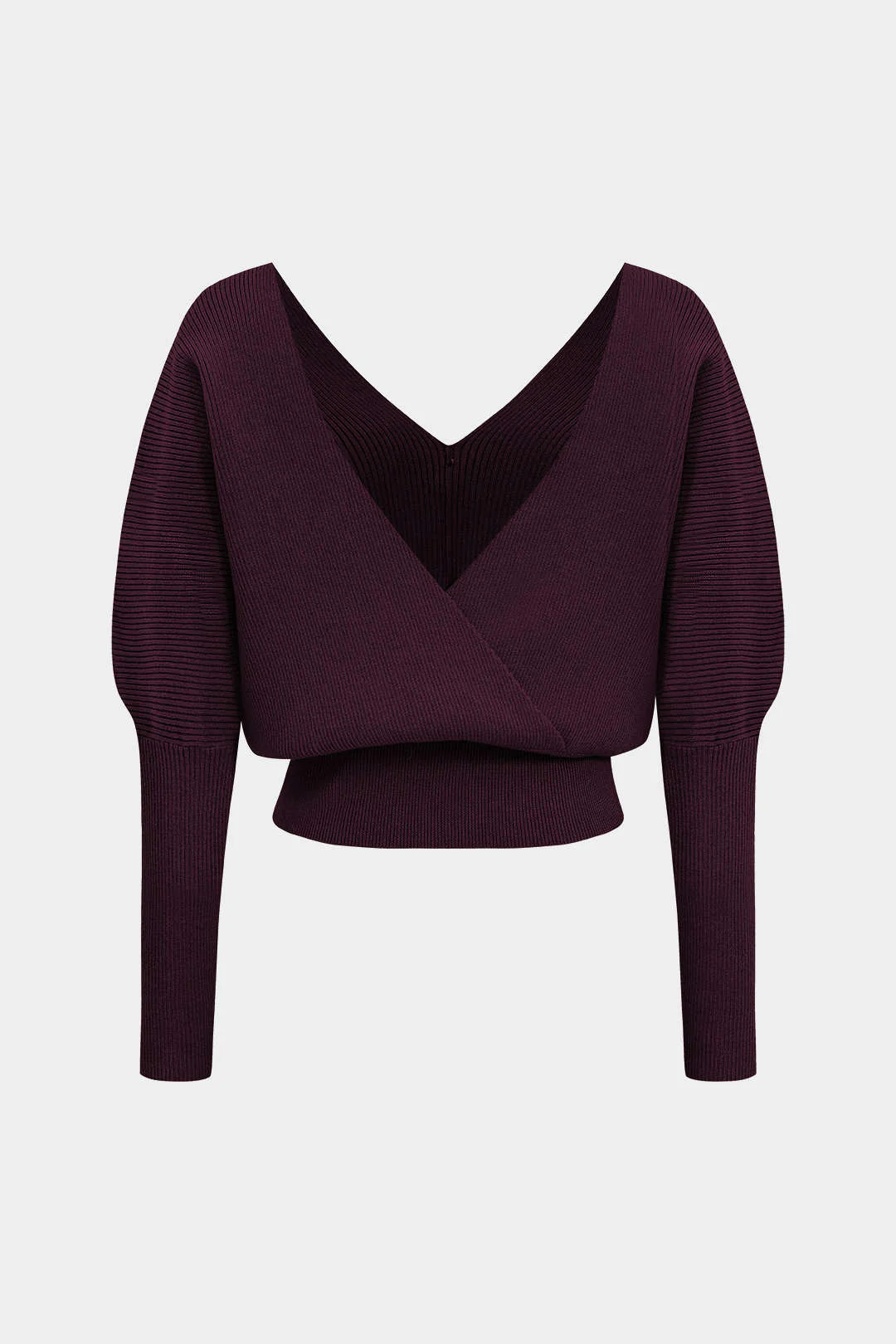 Solid Button V-Neck Sweater Long-Sleeve Top - Image 5
