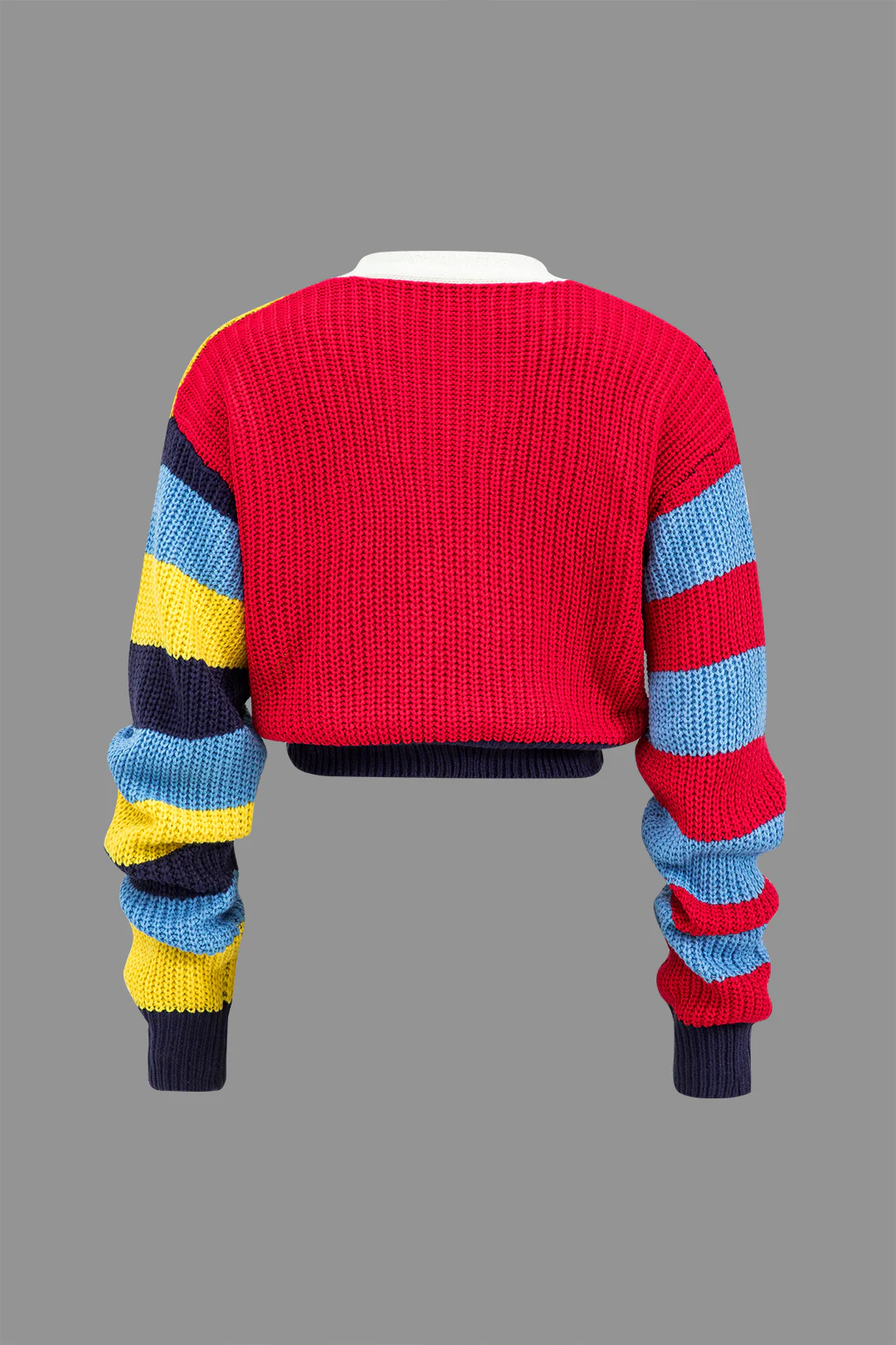 Contrast Knit Button Long-Sleeve Top - Image 2