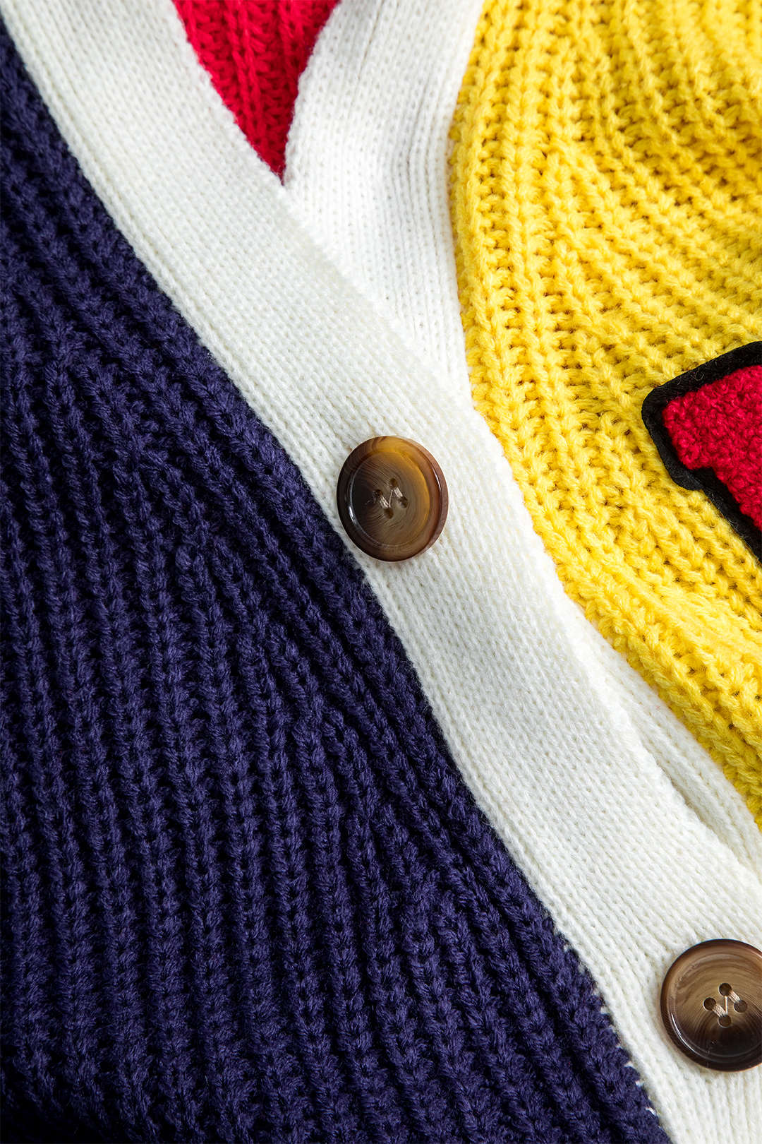 Contrast Knit Button Long-Sleeve Top - Image 3