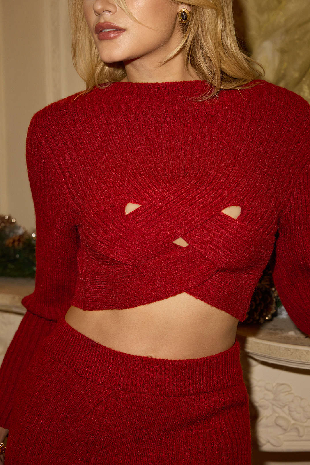 Crossed Sweater Long-Sleeve Top - Image 5