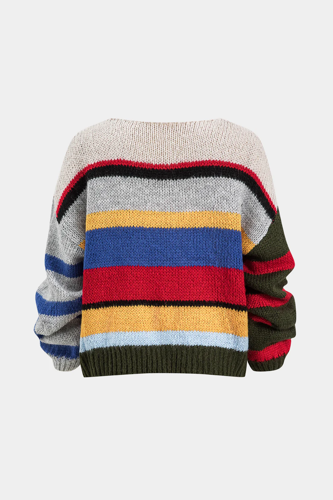 Basic Knit Color Block Long-Sleeve Top - Image 3
