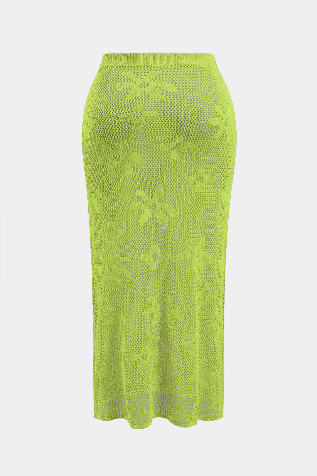 Plus Size Floral Pattern Knit Cut Out Skirt - Image 2