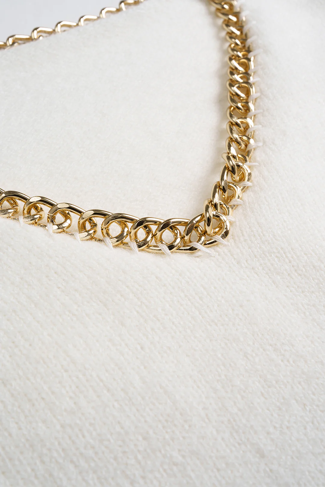 Knit V-Neck Chain Long-Sleeve Top - Image 7