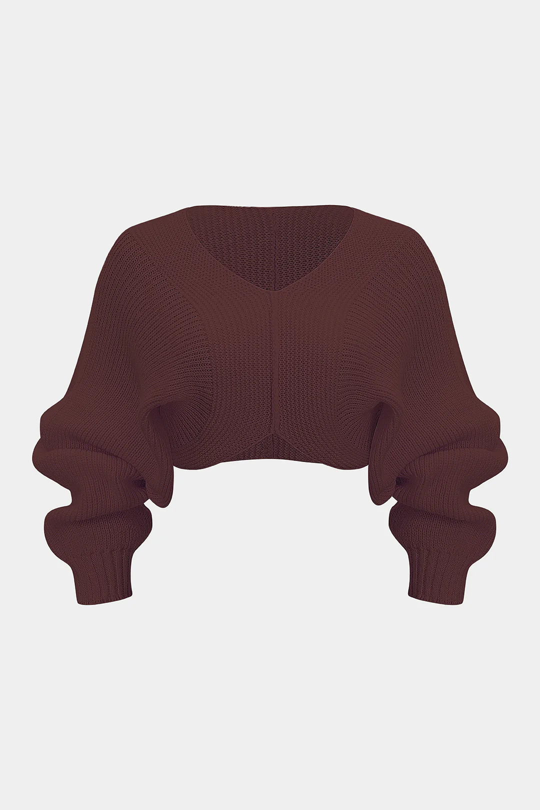Knit V-Neck Long-Sleeve Top - Image 11
