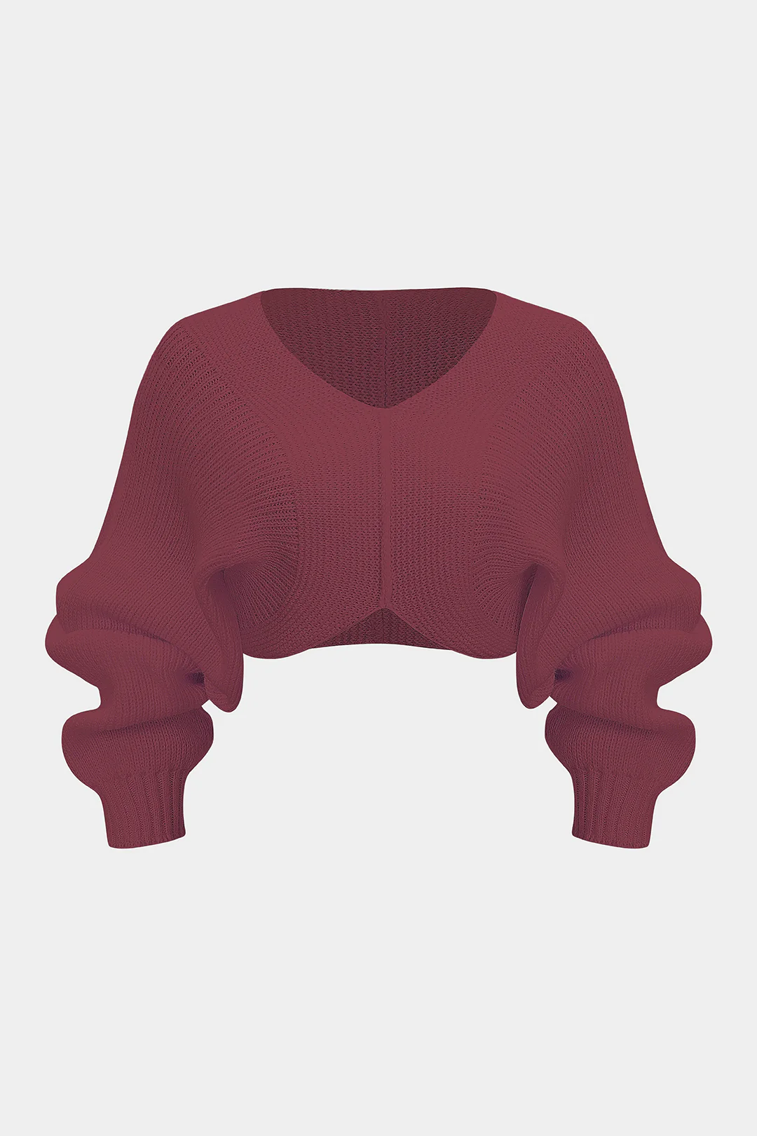 Knit V-Neck Long-Sleeve Top - Image 12