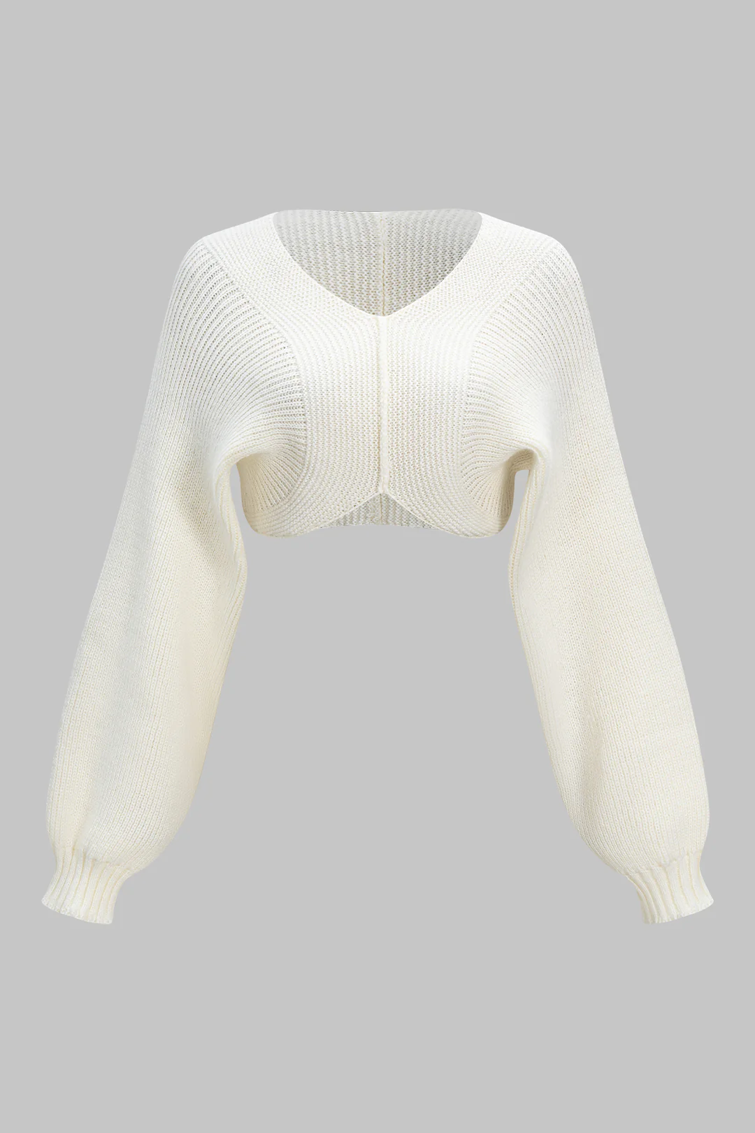 Knit V-Neck Long-Sleeve Top - Image 2