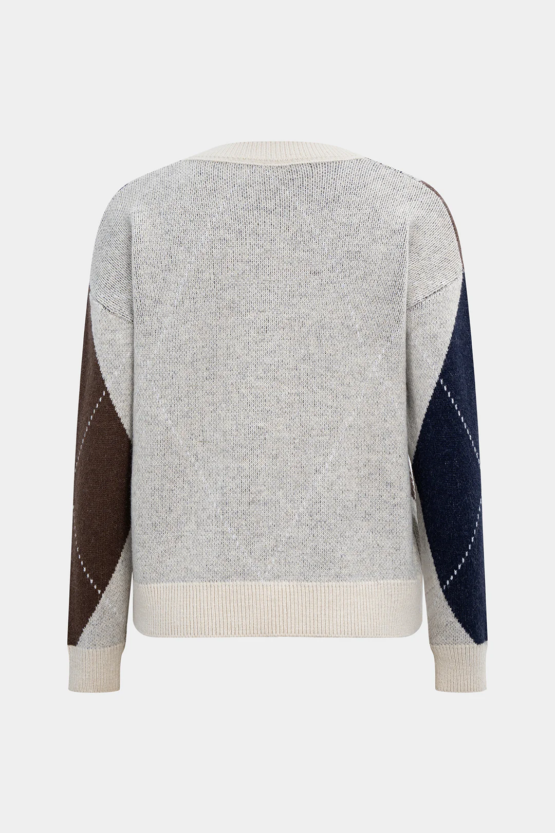 Contrast Print Knit Long-Sleeve Top - Image 2