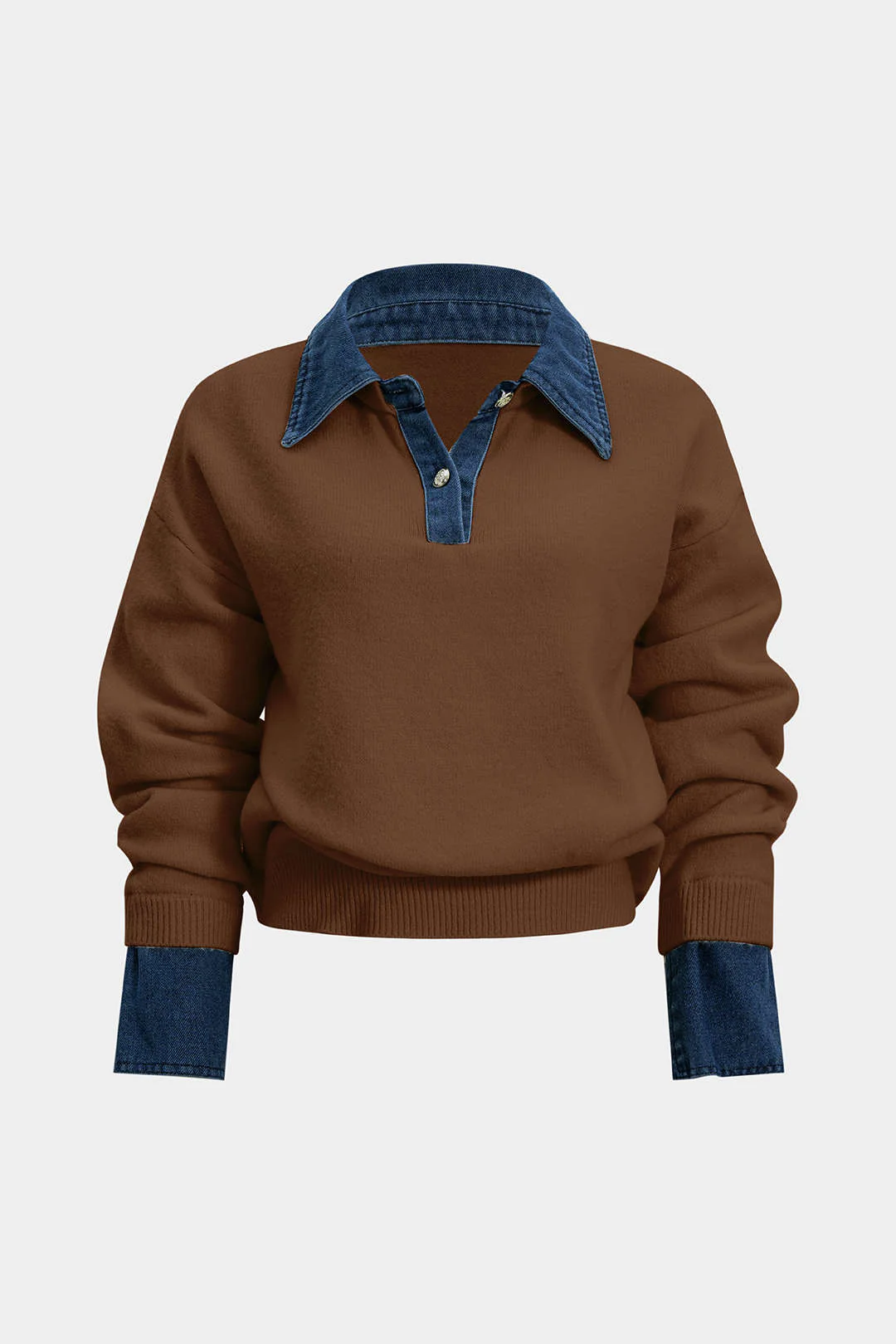 Sweater Patchwork Long-Sleeve Top - Image 11