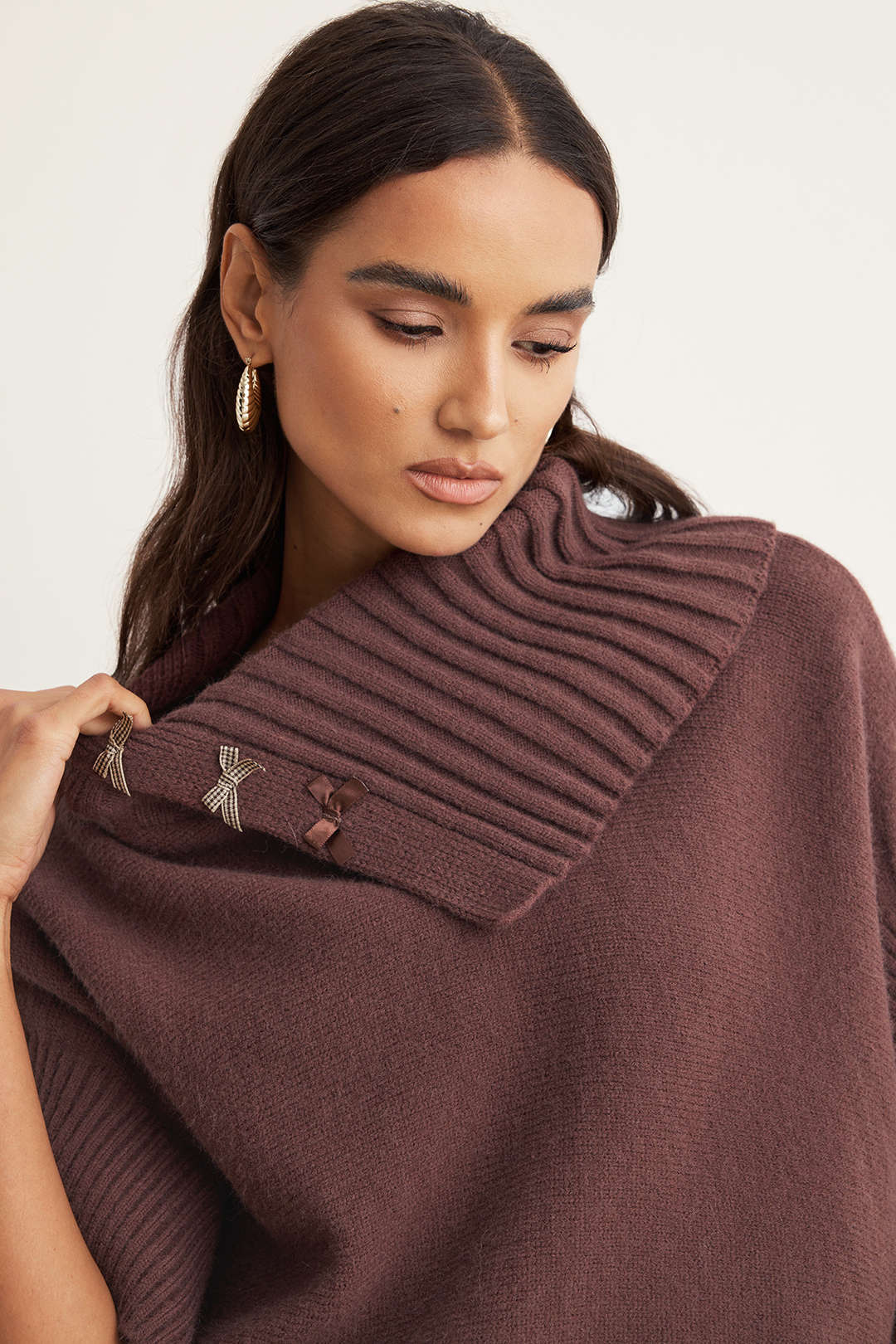 Knit Asymmetrical Irregular Long-Sleeve Top - Image 3