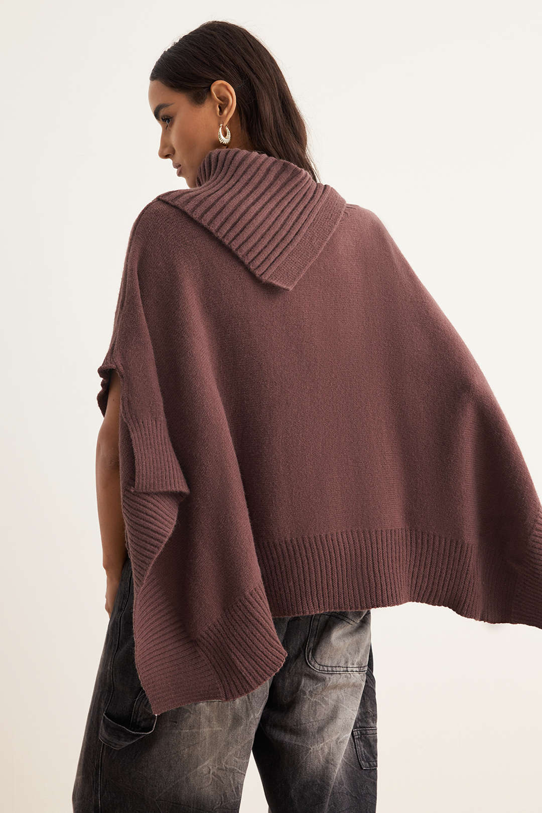 Knit Asymmetrical Irregular Long-Sleeve Top - Image 4