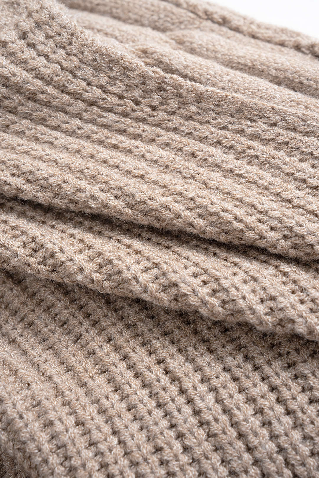 Cable Knit Crossed V-Neck Long-Sleeve Top - Image 5