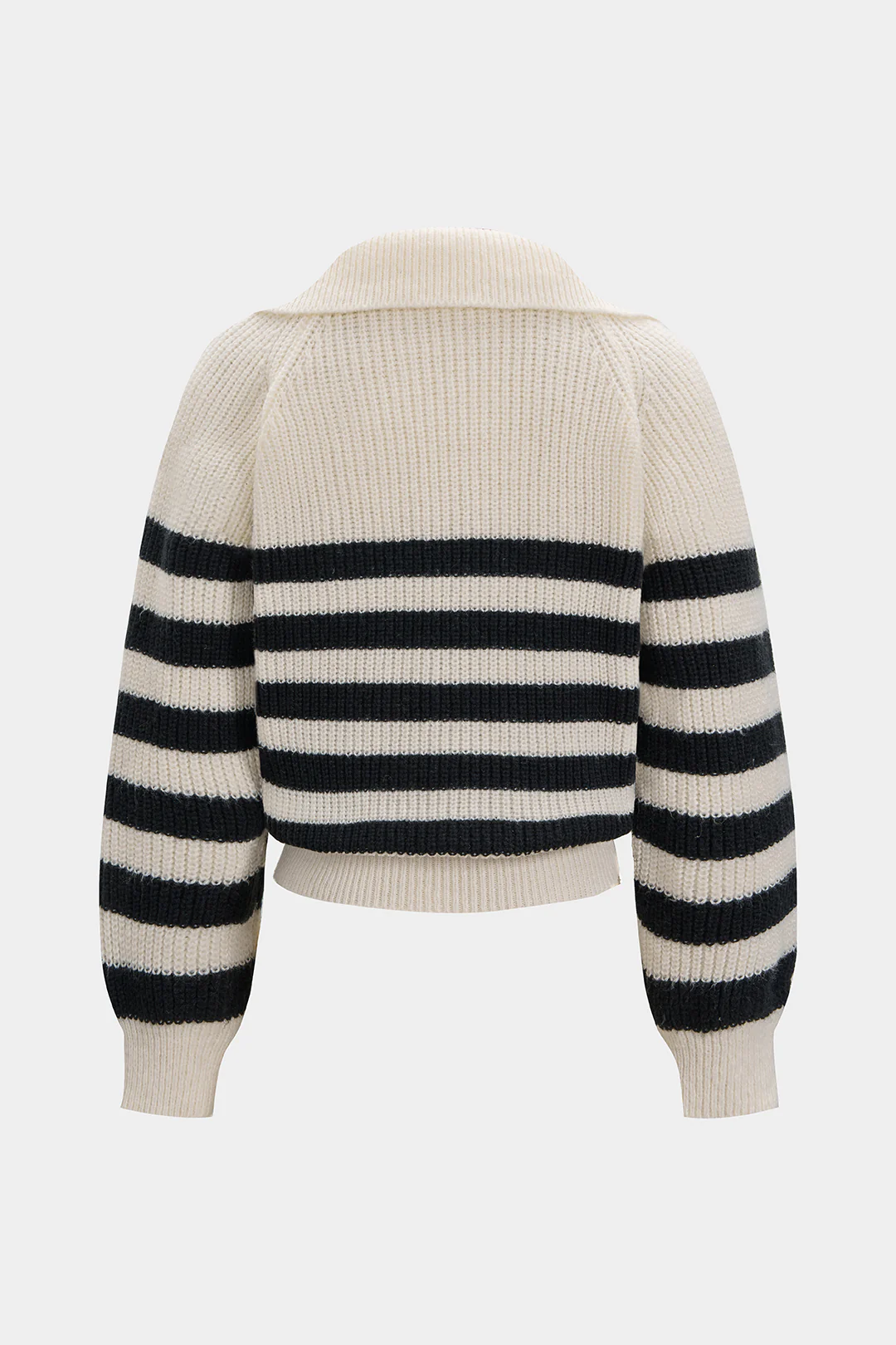 Knit ColorBlock Zipper Long-Sleeve Top - Image 2