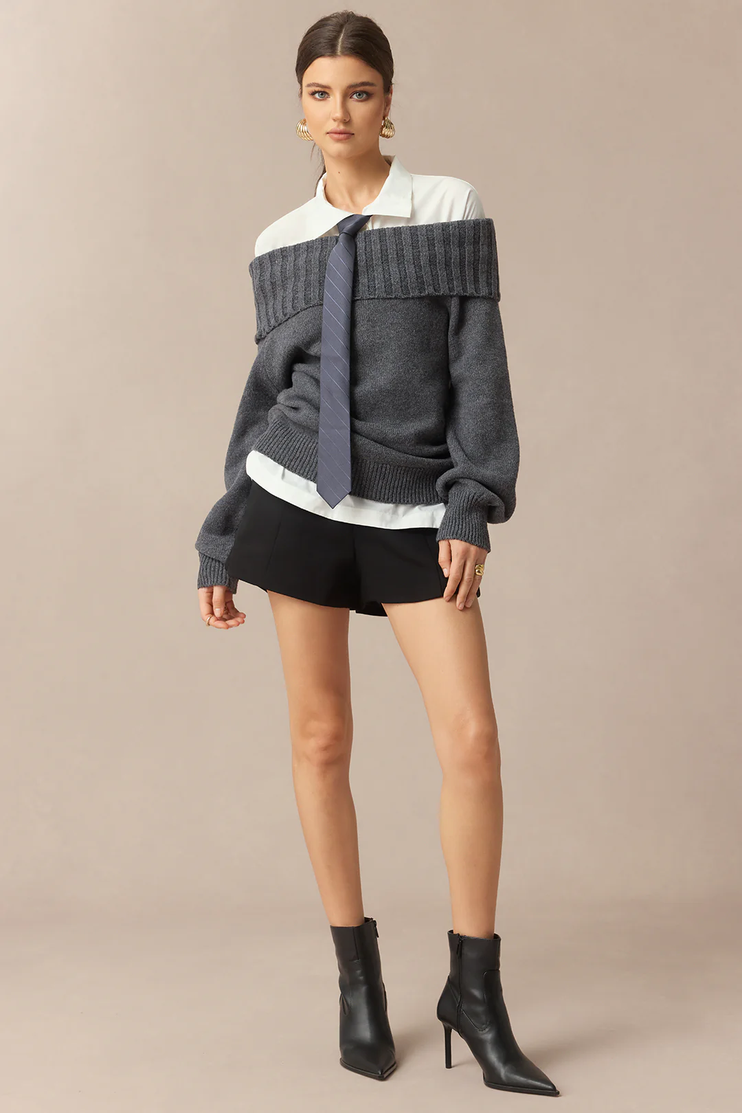 Knit Off Shoulder Long-Sleeve Top