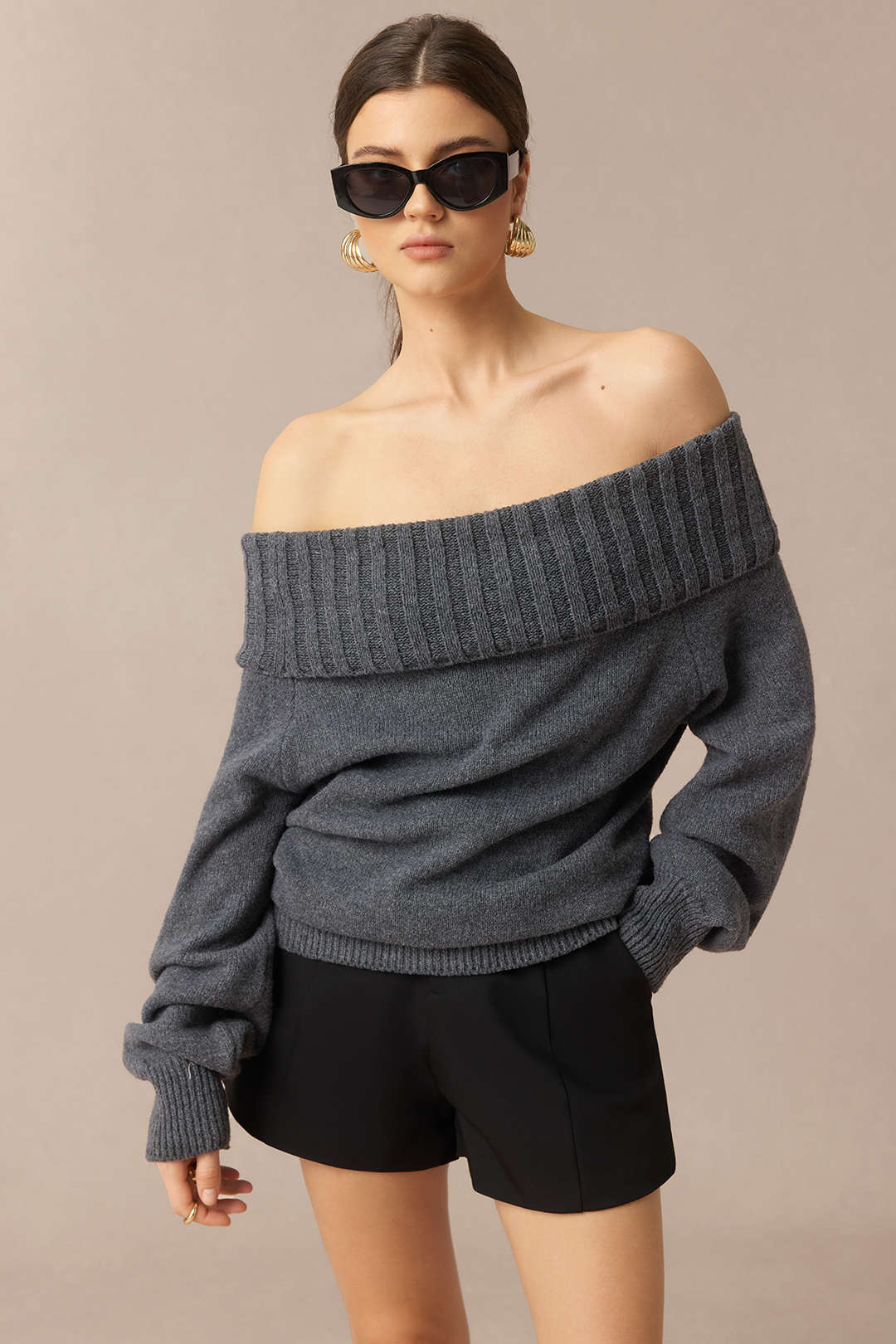 Knit Off Shoulder Long-Sleeve Top - Image 2