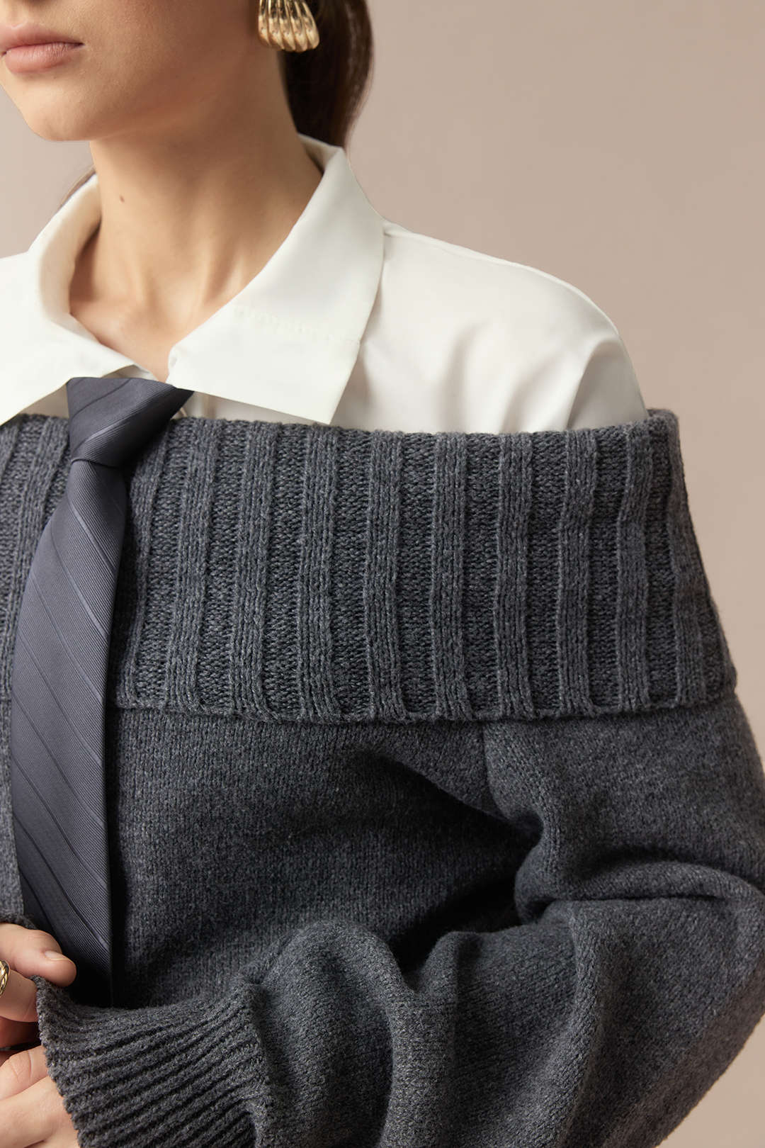 Knit Off Shoulder Long-Sleeve Top - Image 4