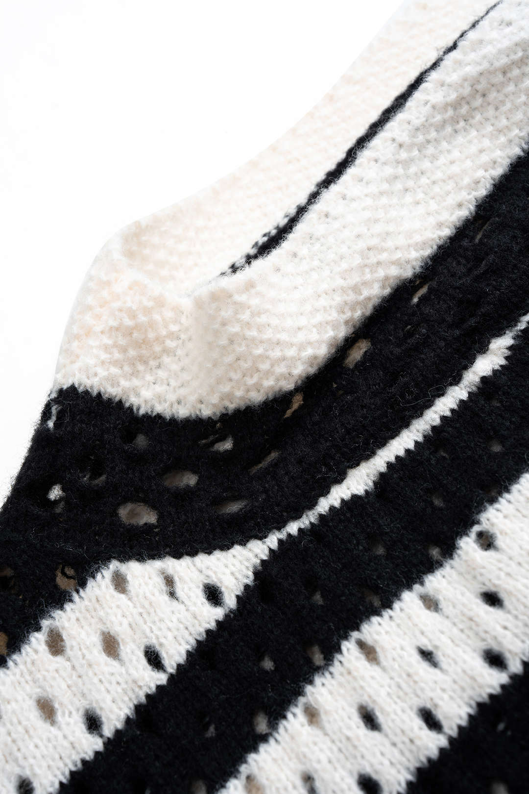 Knit Contrast Cut Out Long-Sleeve Top - Image 3