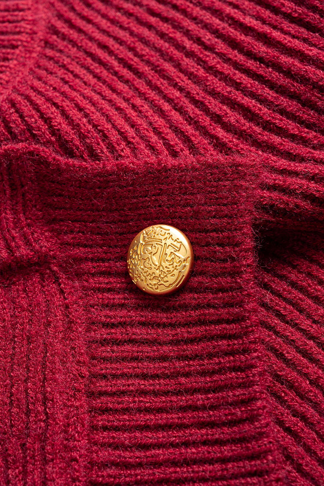Knit Metallic Button Asymmetrical Tie-Up Pocket Cardigan - Image 3