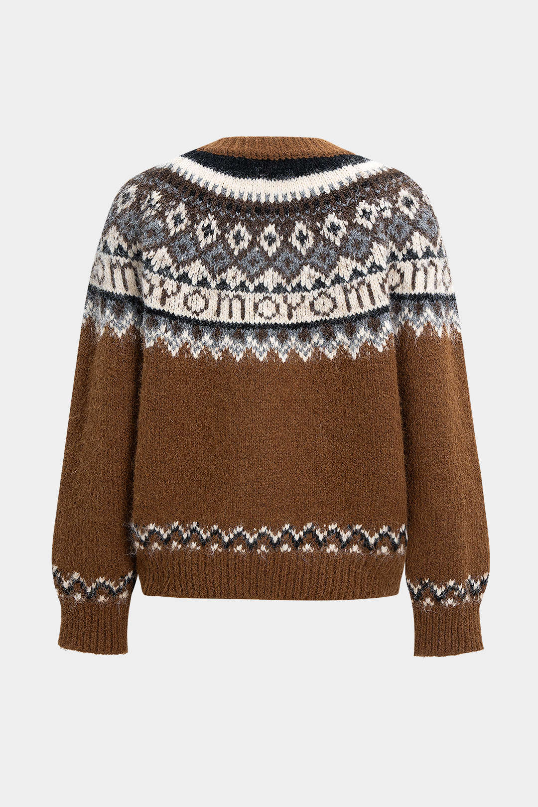 Knit Fluffy Round Neck Long-Sleeve Top - Image 7