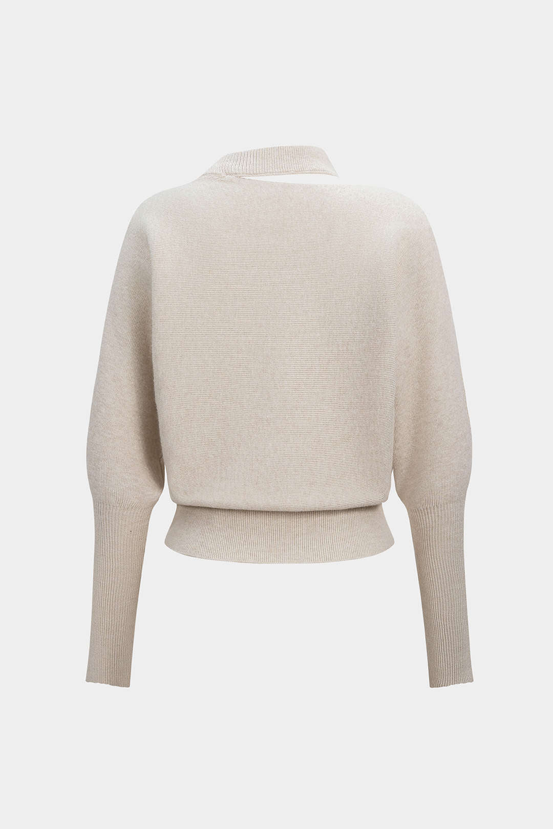 Knit Cut Out Asymmetrical Long-Sleeve Top - Image 3
