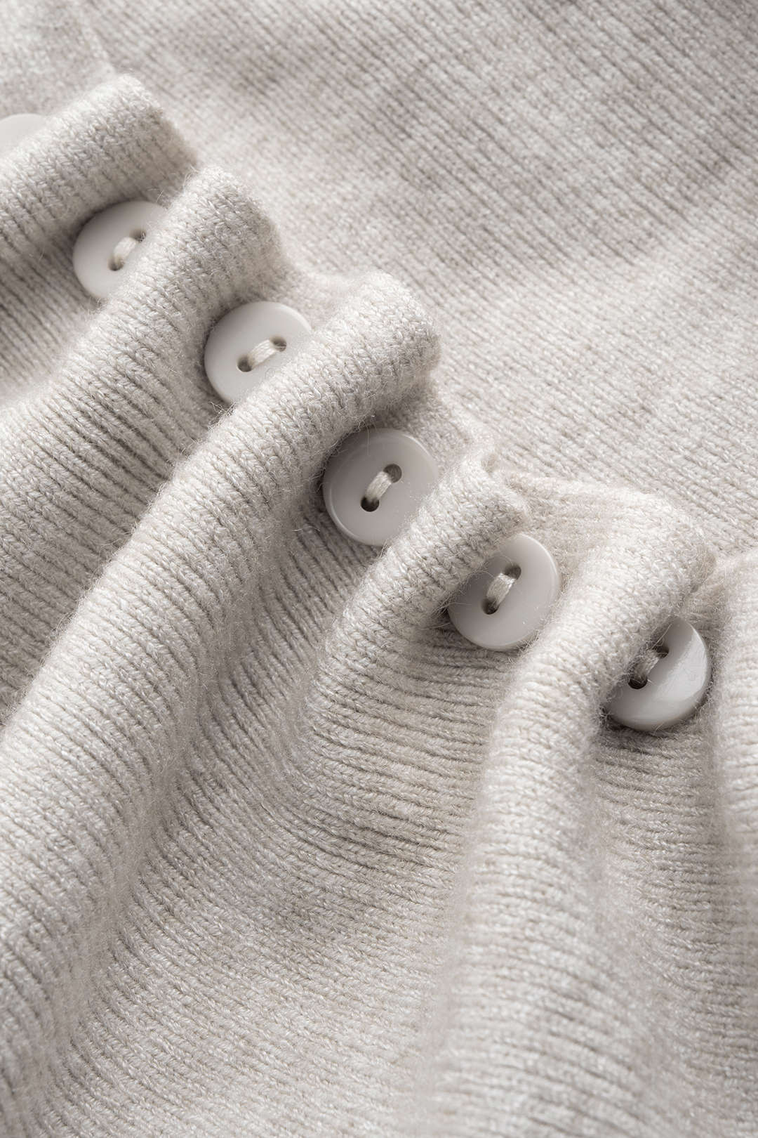 Cable Knit Asymmetrical Button Long-Sleeve Top - Image 3