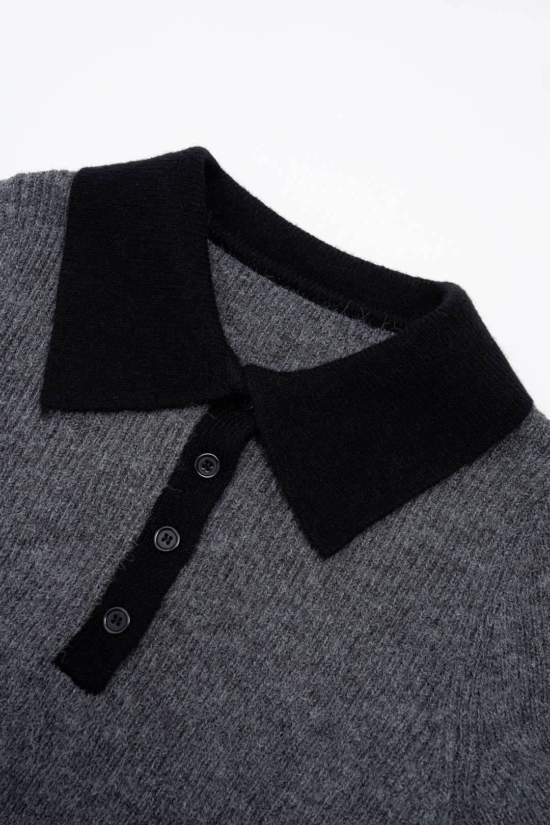Knit Button Contrast Long-Sleeve Top - Image 3