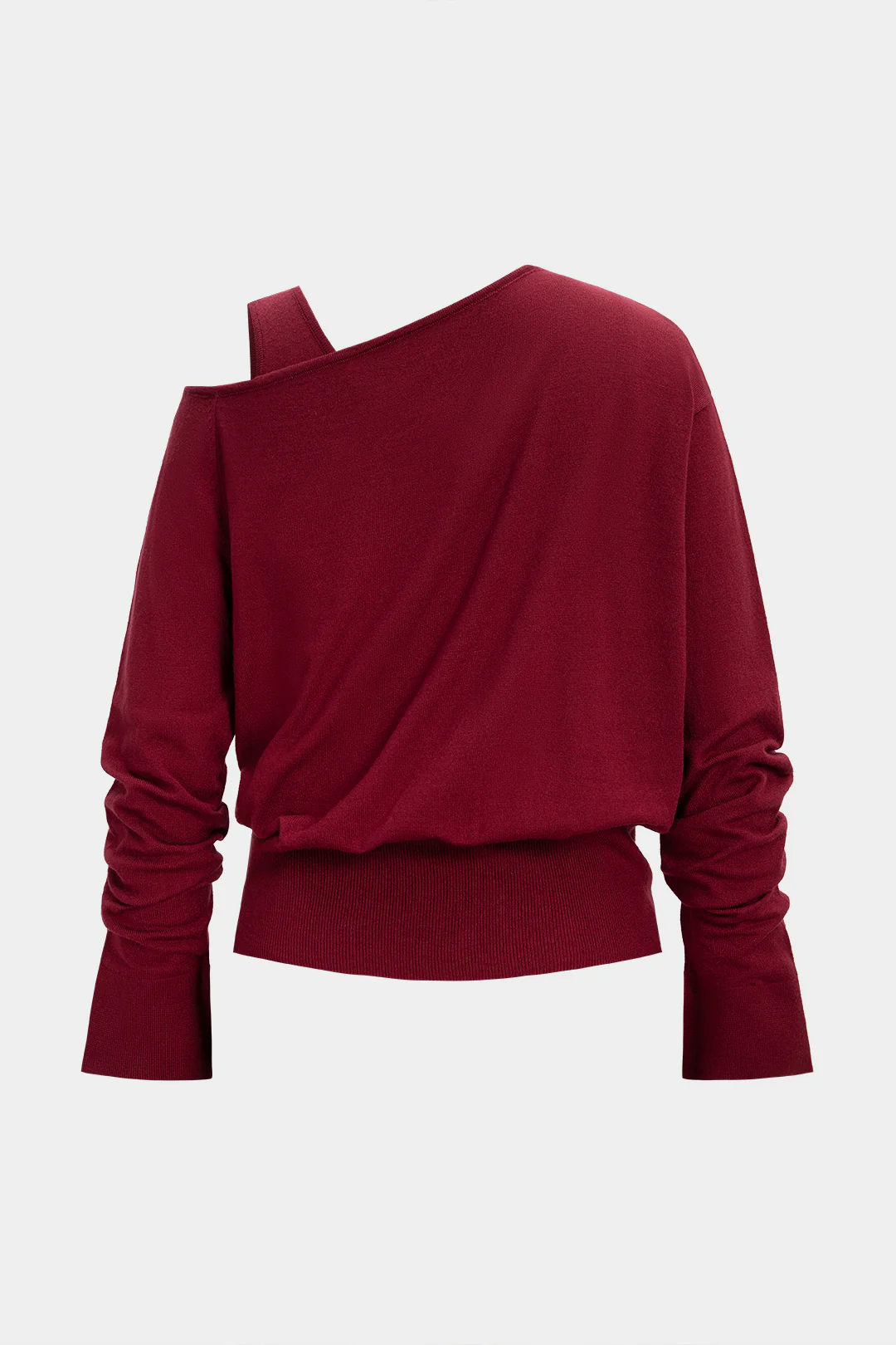 Knit Asymmetrical Long-Sleeve Top - Image 2