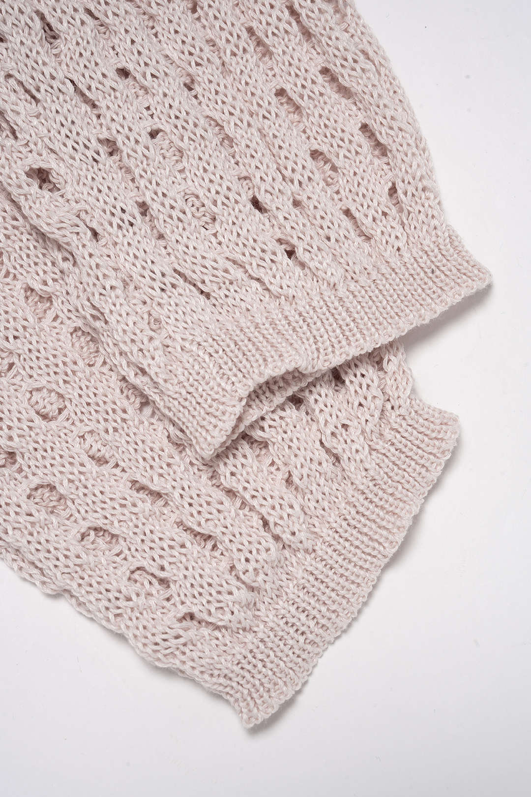 Knit Round Neck Hollow Out Long-Sleeve Cropped Top - Image 3