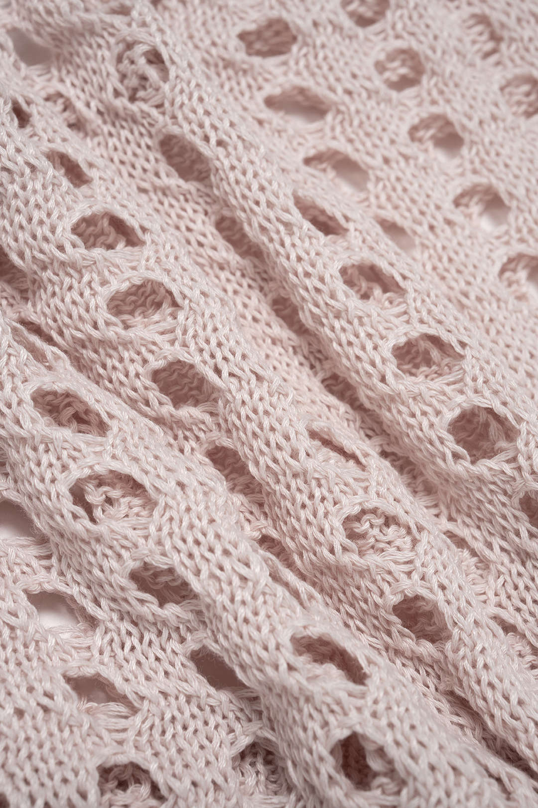 Knit Round Neck Hollow Out Long-Sleeve Cropped Top - Image 4