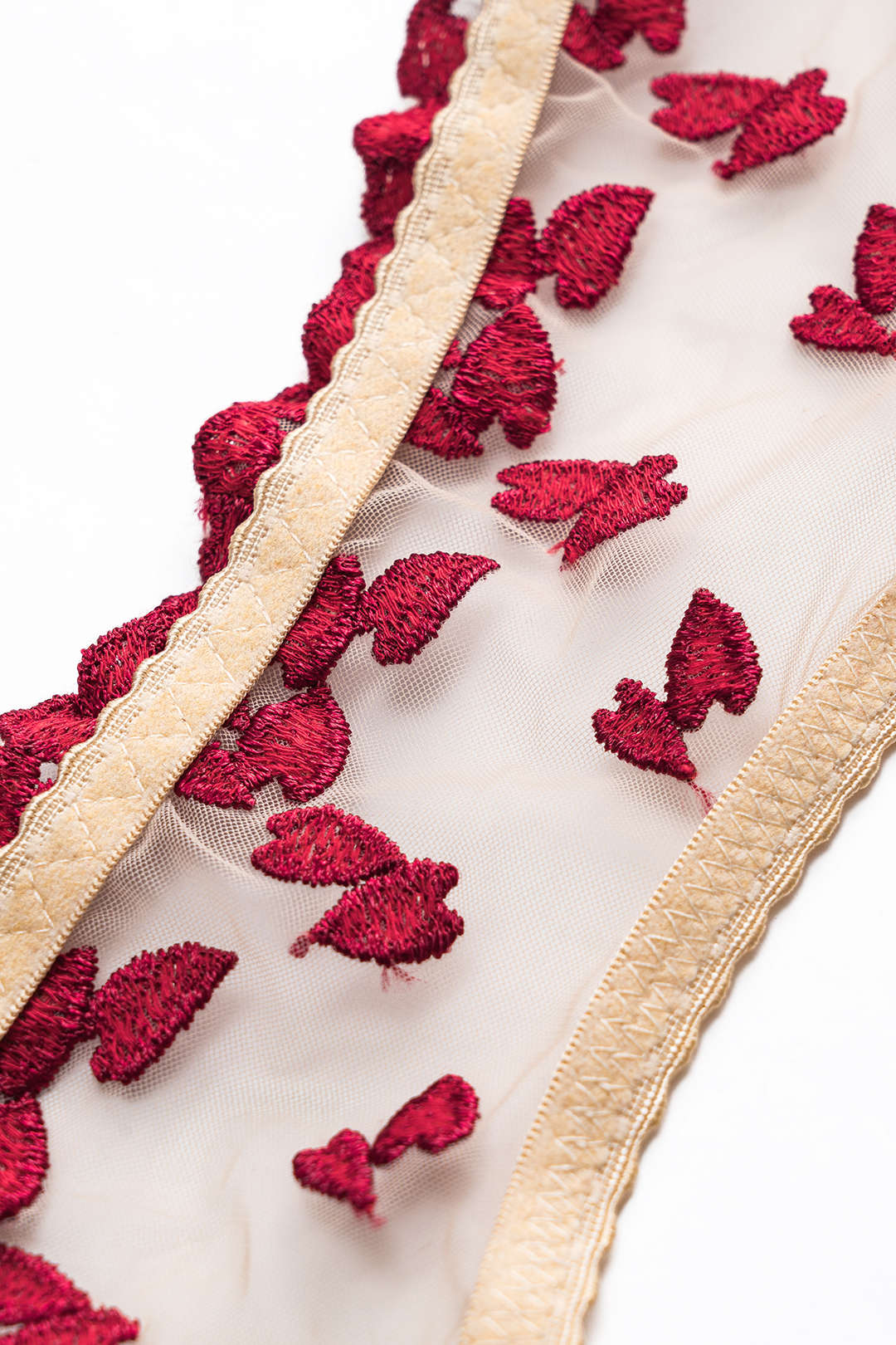 Mesh Sheer Embroidery Lingerie Garter Set - Image 4