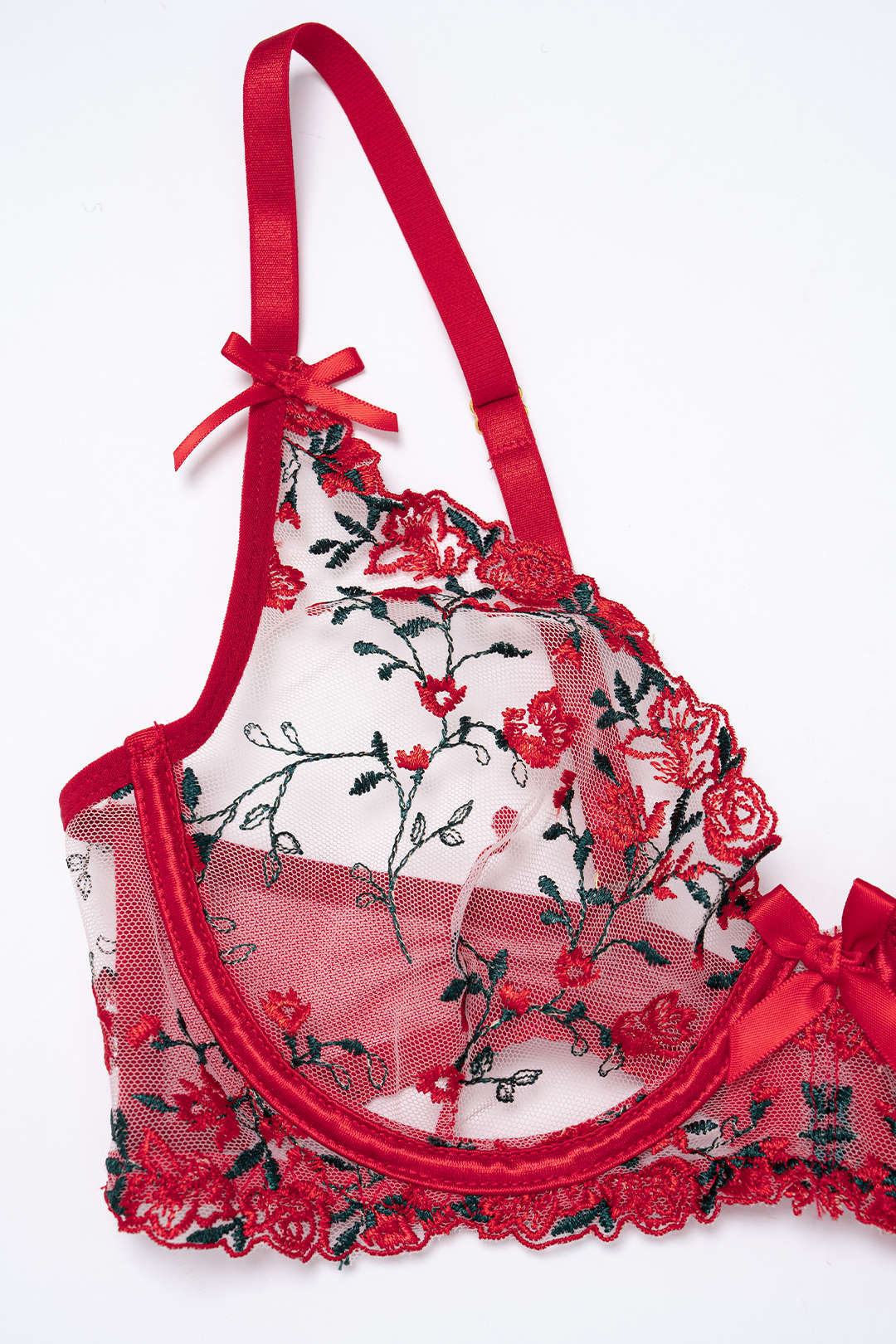 Embroidery Bow Slip Corset Waist Lingerie Garter Set - Image 7