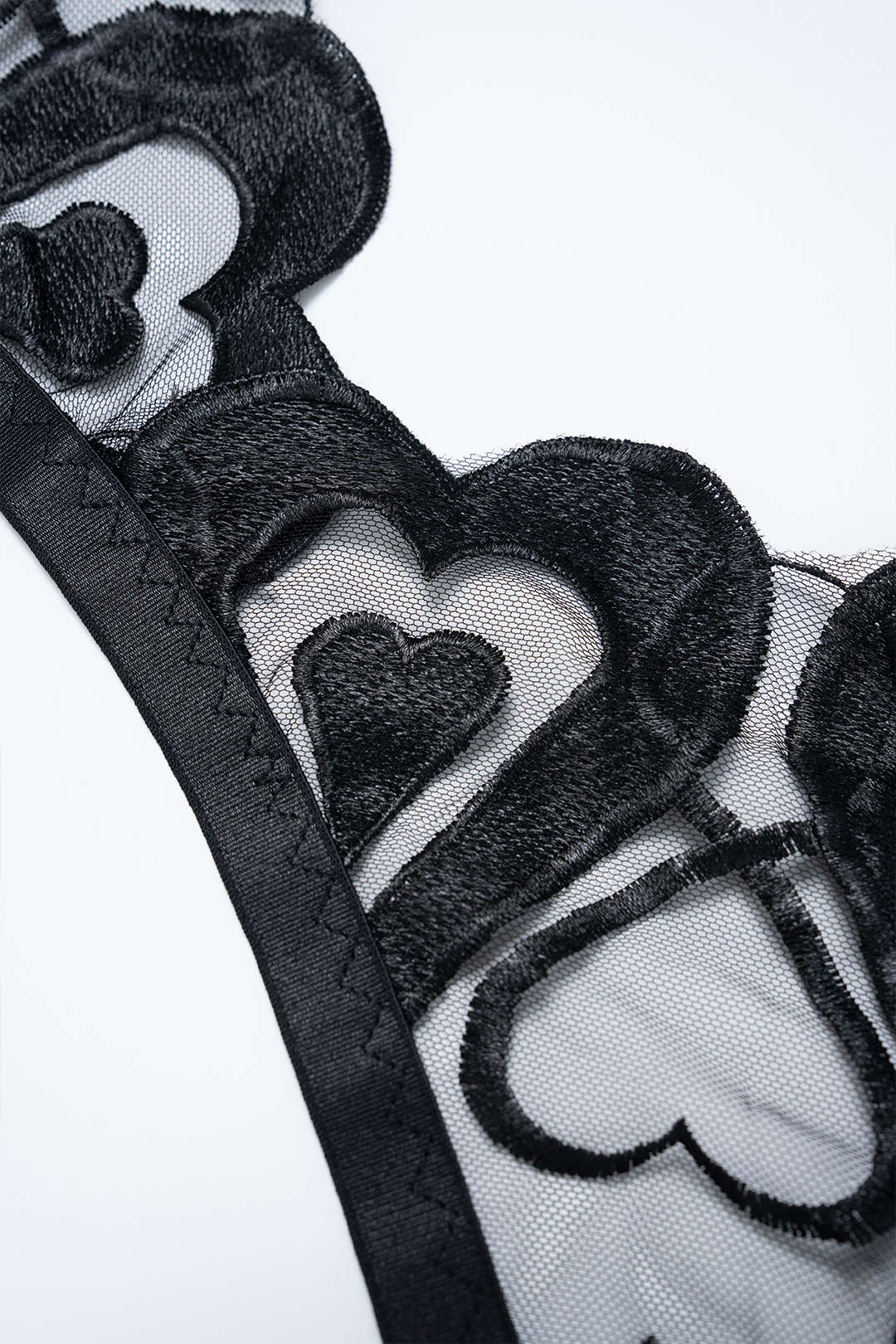 Embroidery Mesh Slip Lingerie Garter Set - Image 10
